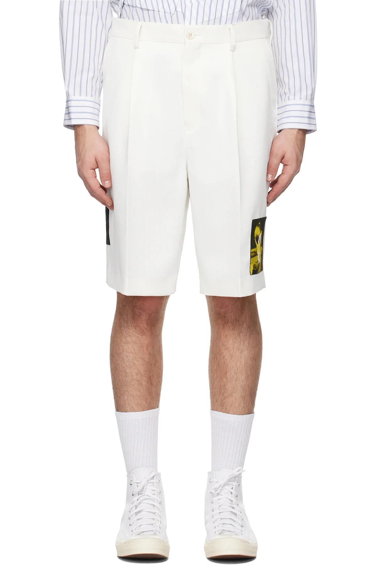 White Appliqué Shorts