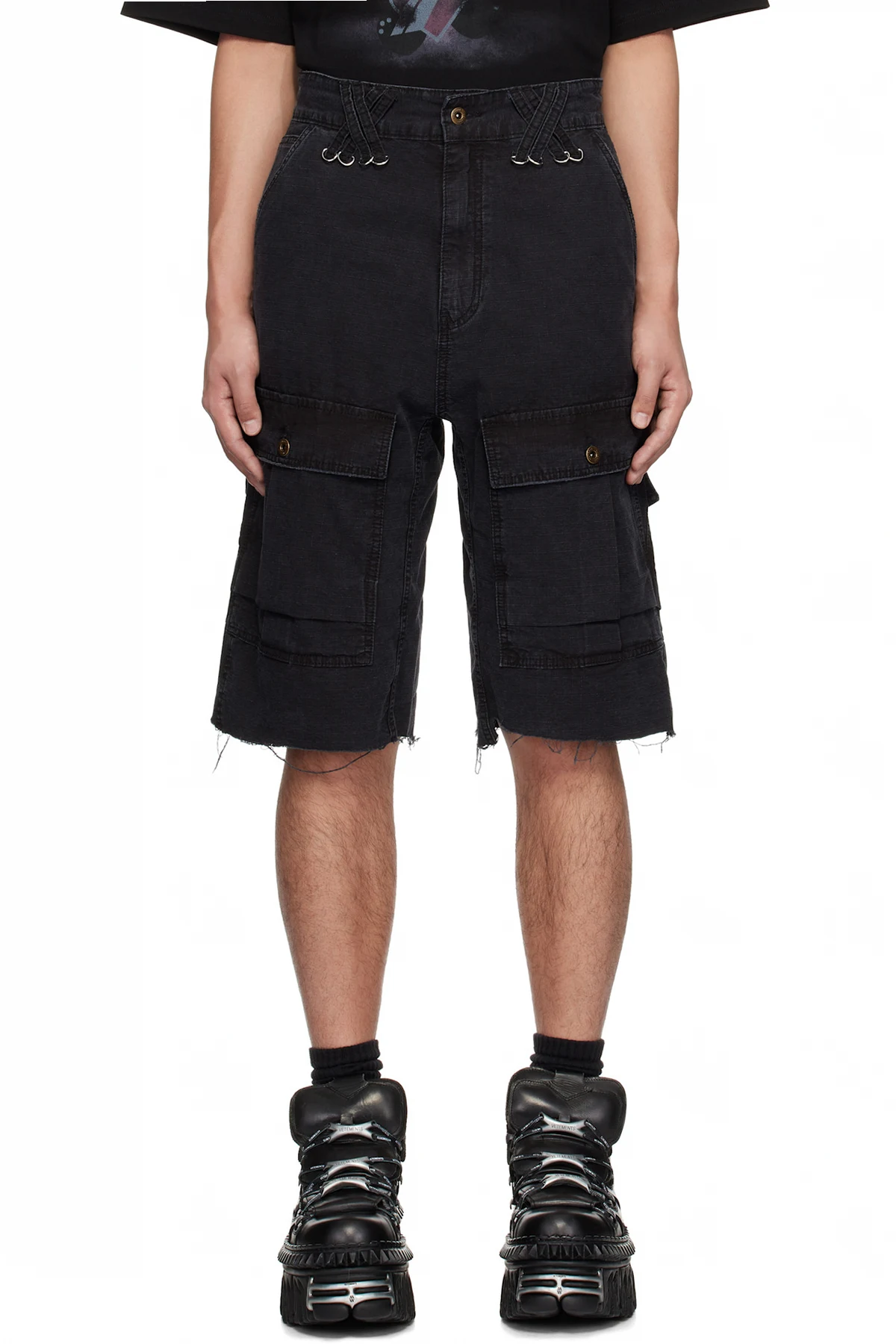 Black Military Vintage Shorts