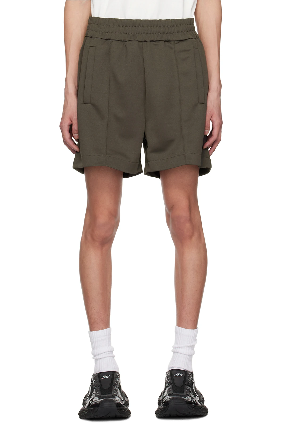 Gray Curved Logo Shorts