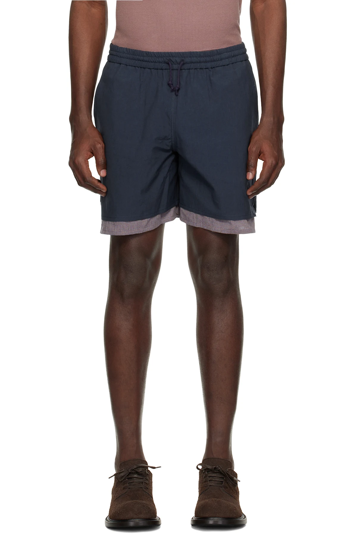 Navy Boxer Lining Drawstring Shorts