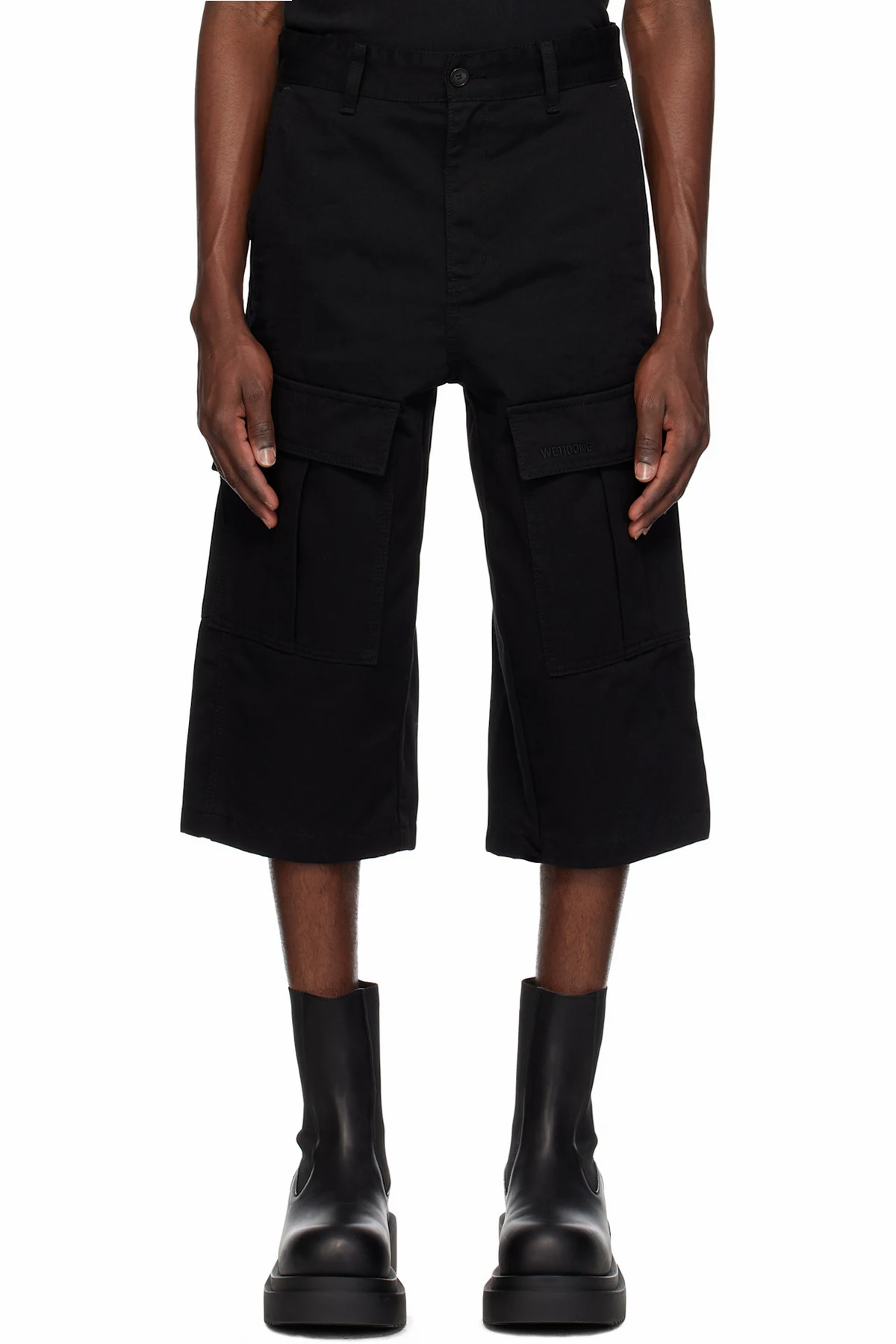 Black Chino Cargo Shorts