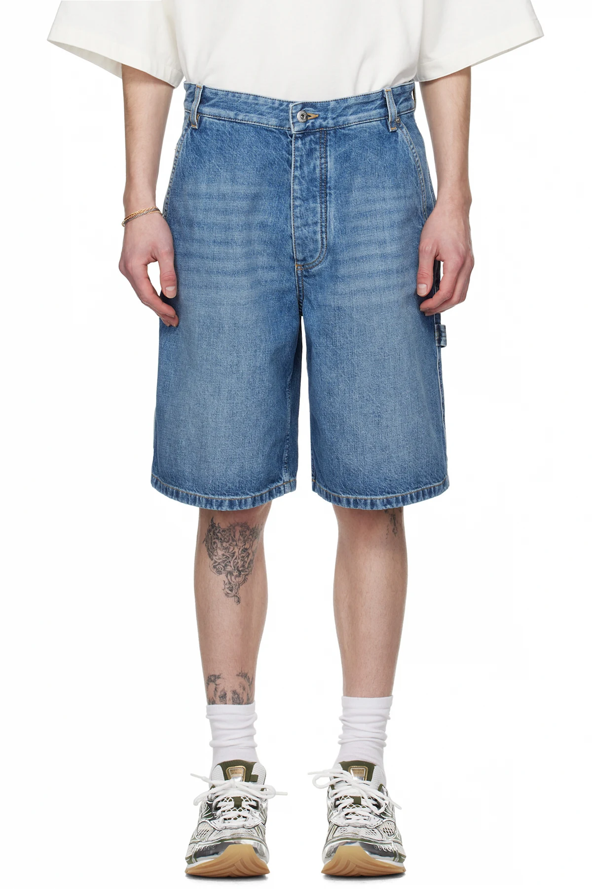 Blue Vintage Cargo Denim Shorts
