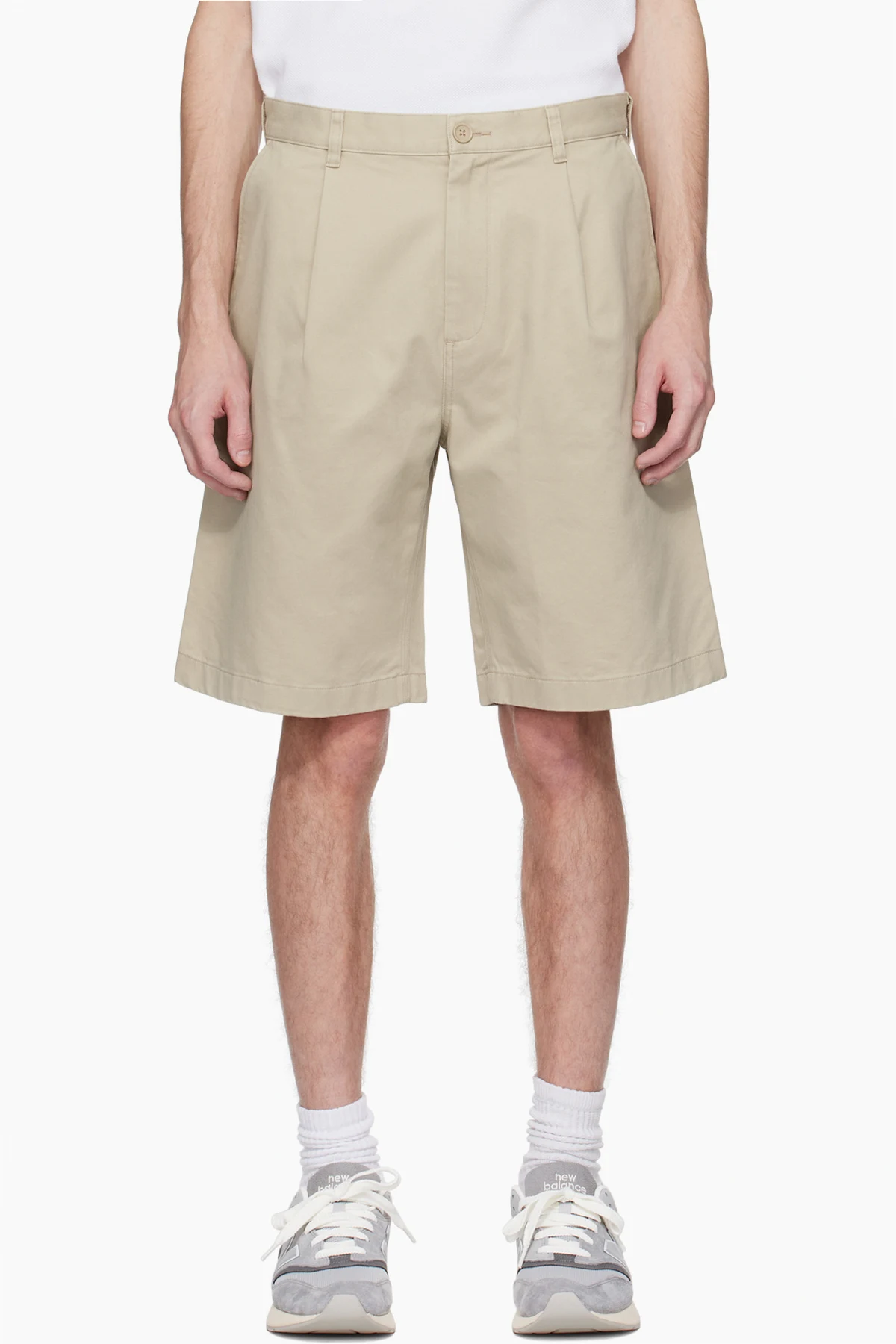 Beige Cotton Chino Sophomore Relaxed 10" Shorts