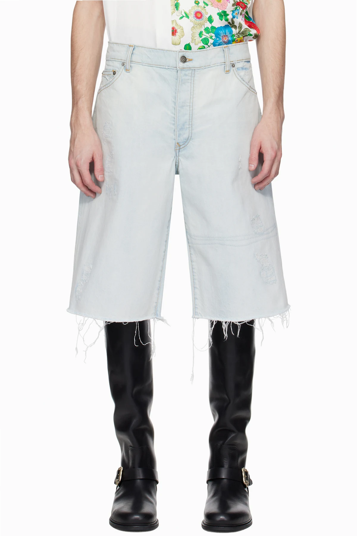 Blue Zander Crispy Baggy Denim Shorts