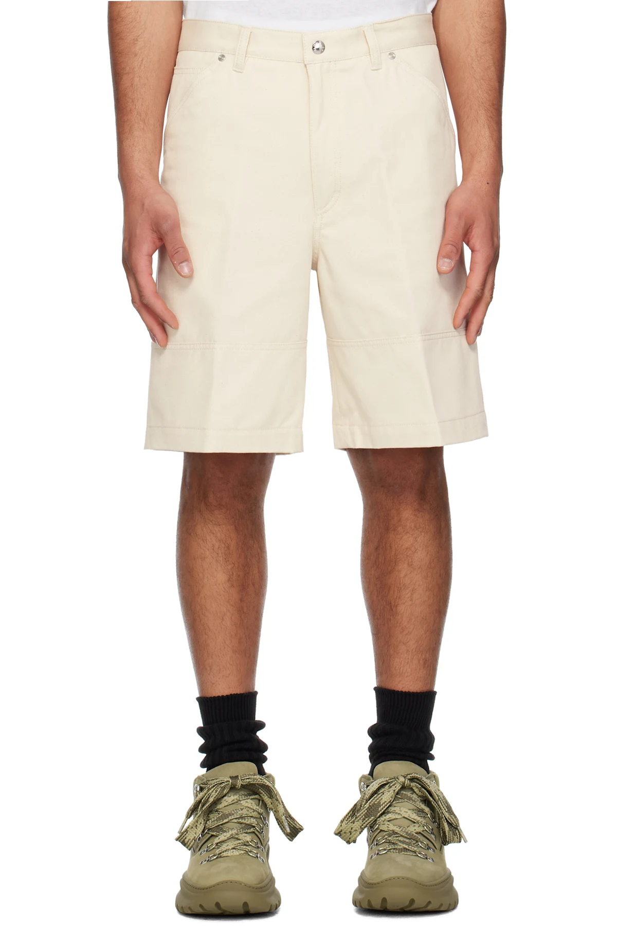 Off-White Cotton Bermuda Shorts
