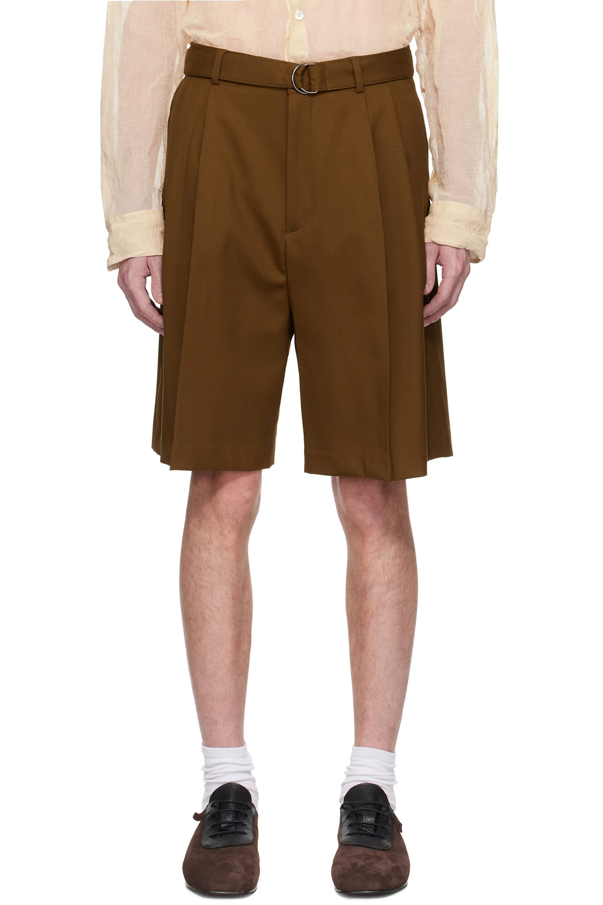 SSENSE Exclusive Brown Marshall Pleated Shorts