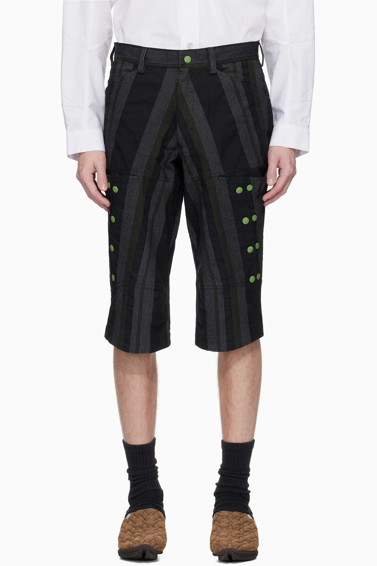 Black & Green Inex Snap Shorts