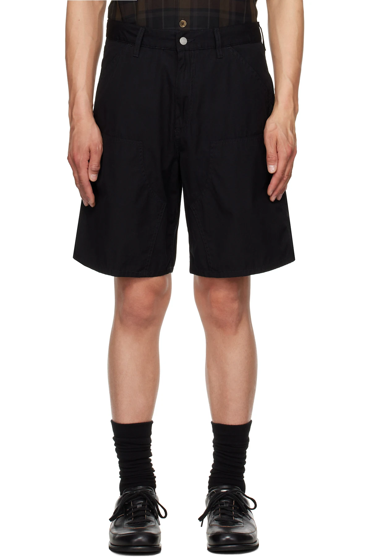 Black Double Knee Shorts