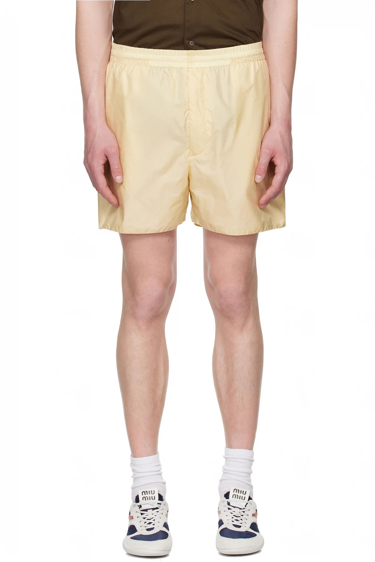 Yellow Light Sheer Nylon Shorts