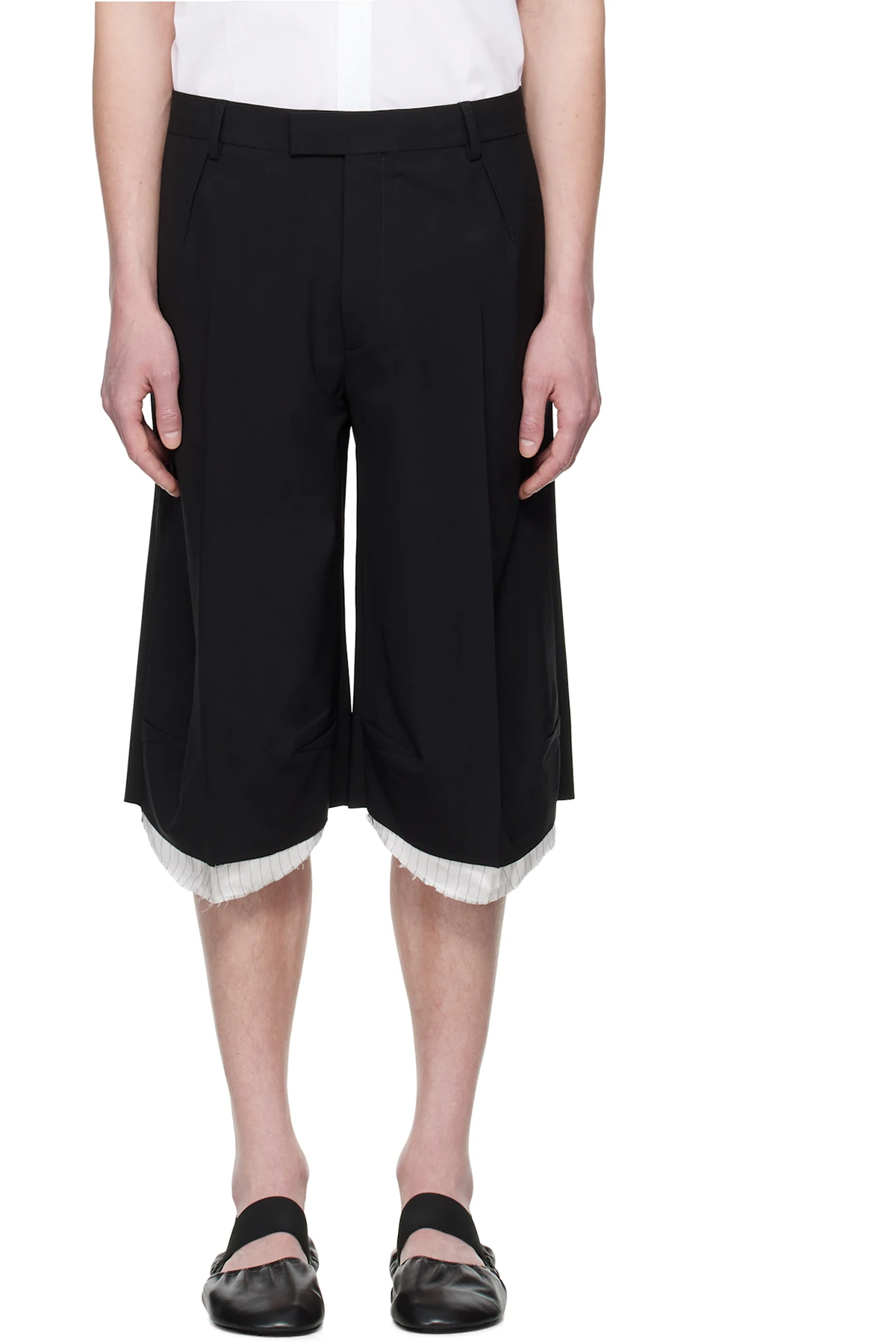 Black Knee Tailored Shorts