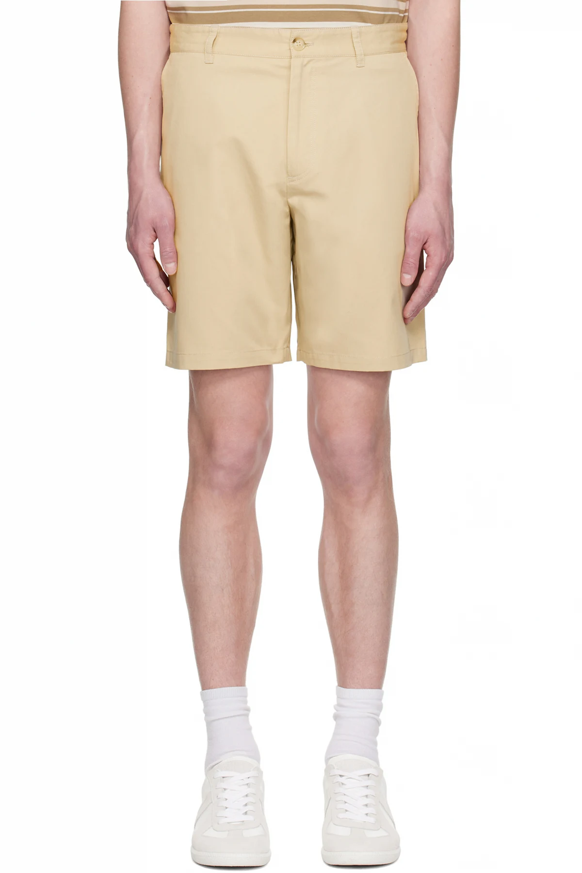 Beige Casual Shorts