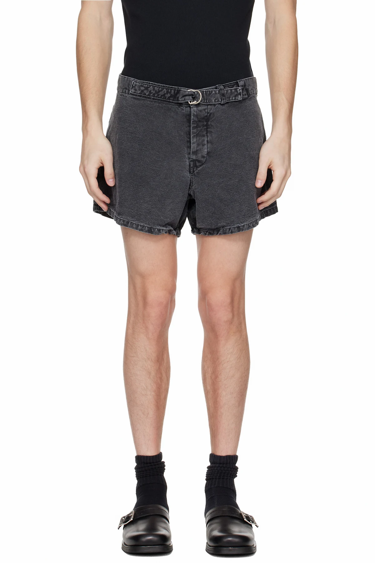 Gray Oyster Trunk Denim Shorts