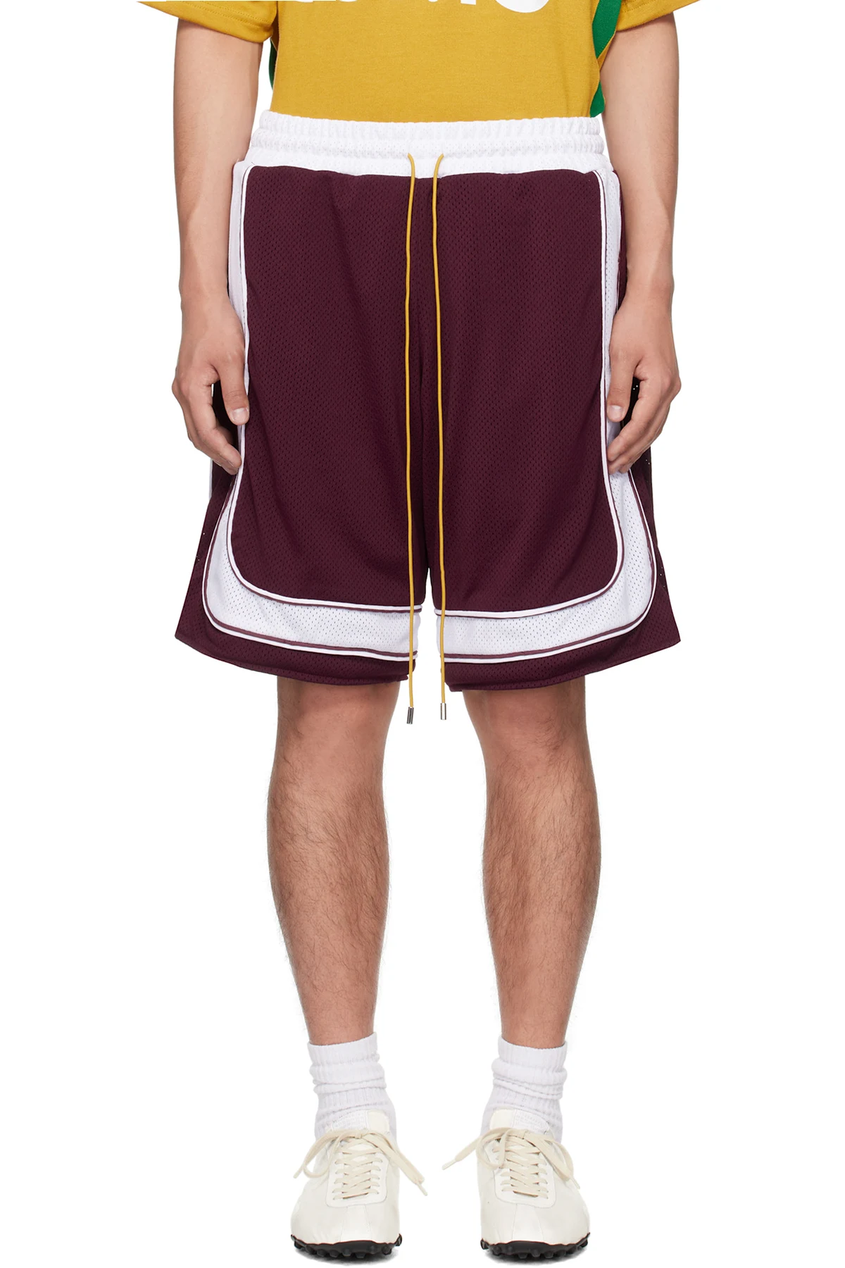 Burgundy & White Como Basketball Shorts