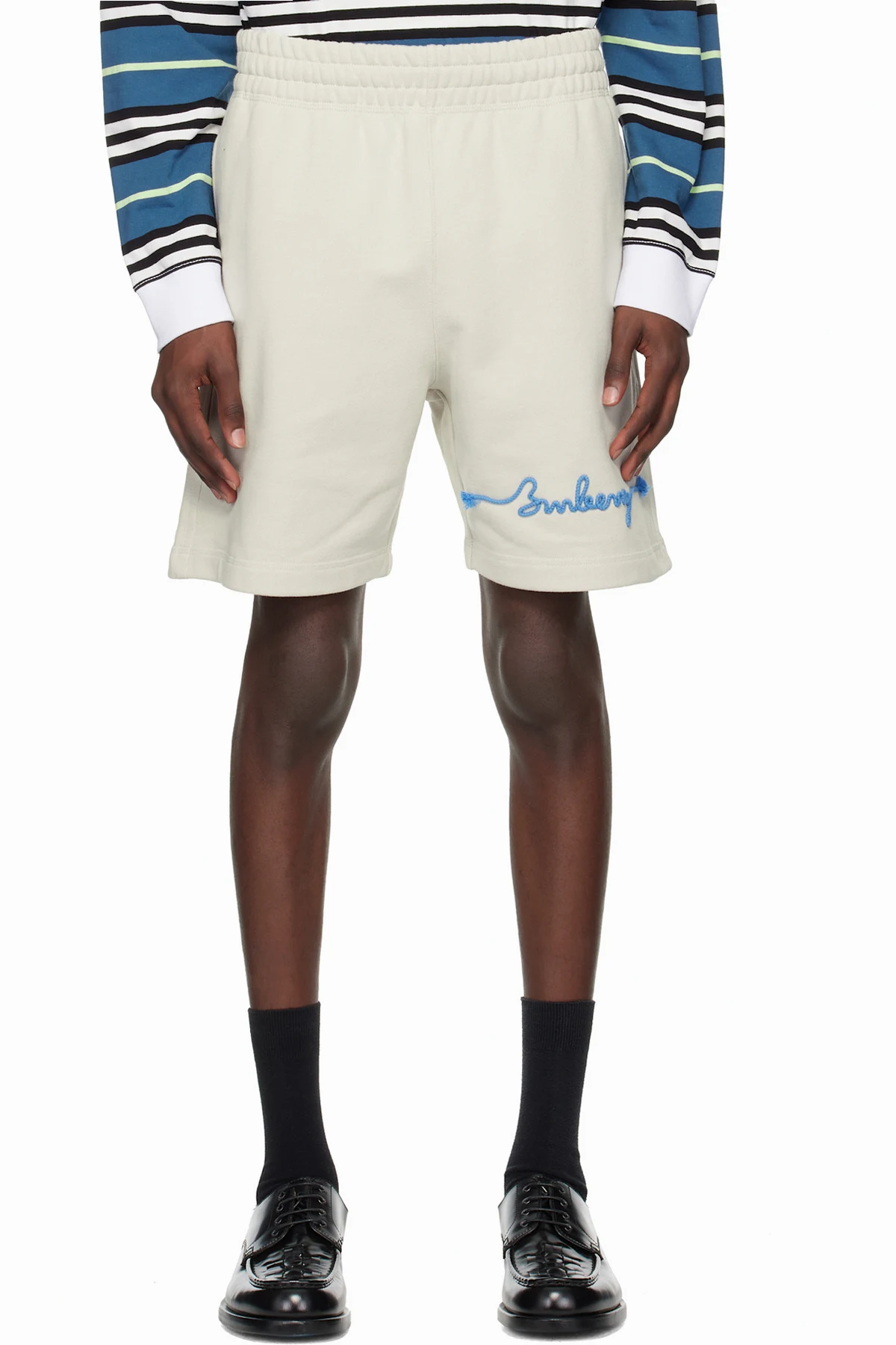 Off-White Knot Logo Cotton Shorts