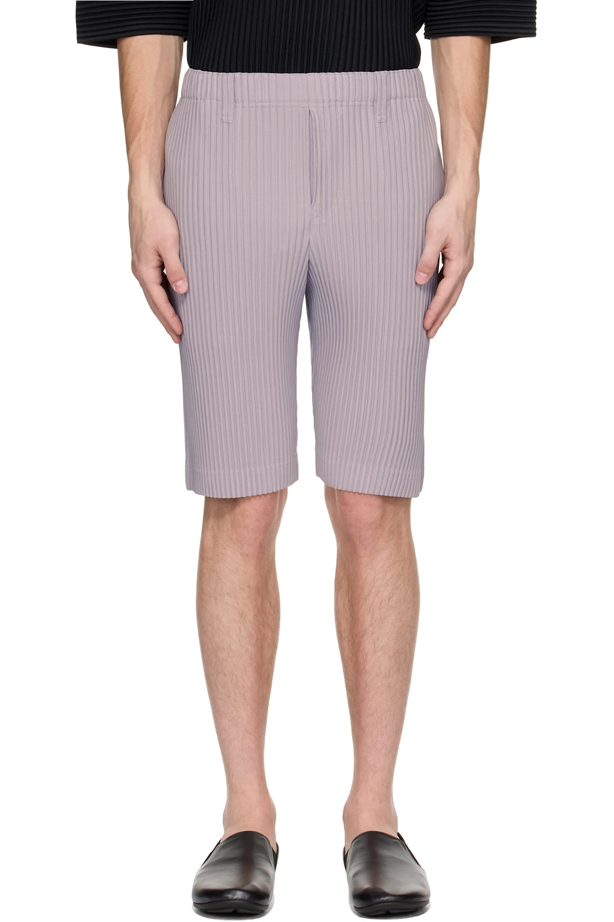 Purple Tailored Pleats 2 Shorts