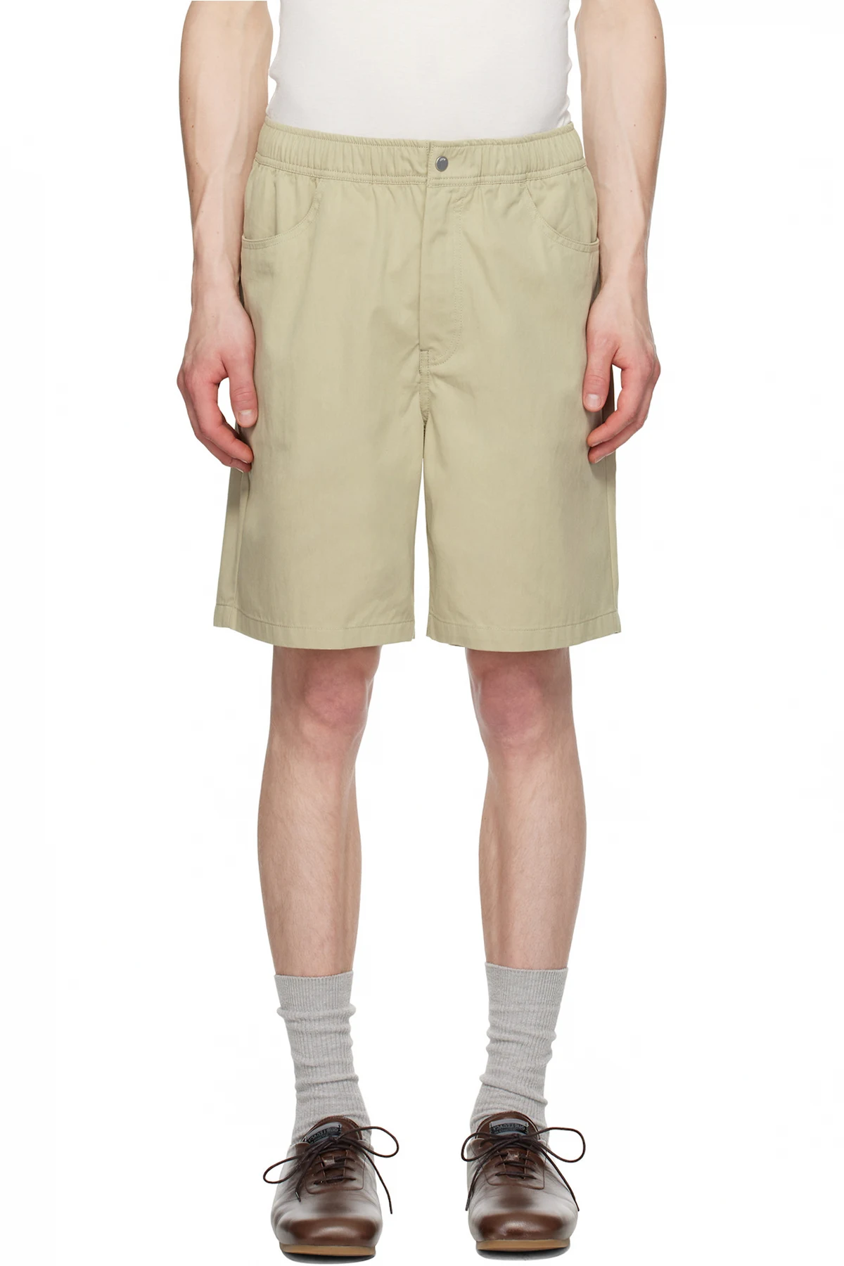 Beige Ragnar Fine Broken Twill Shorts