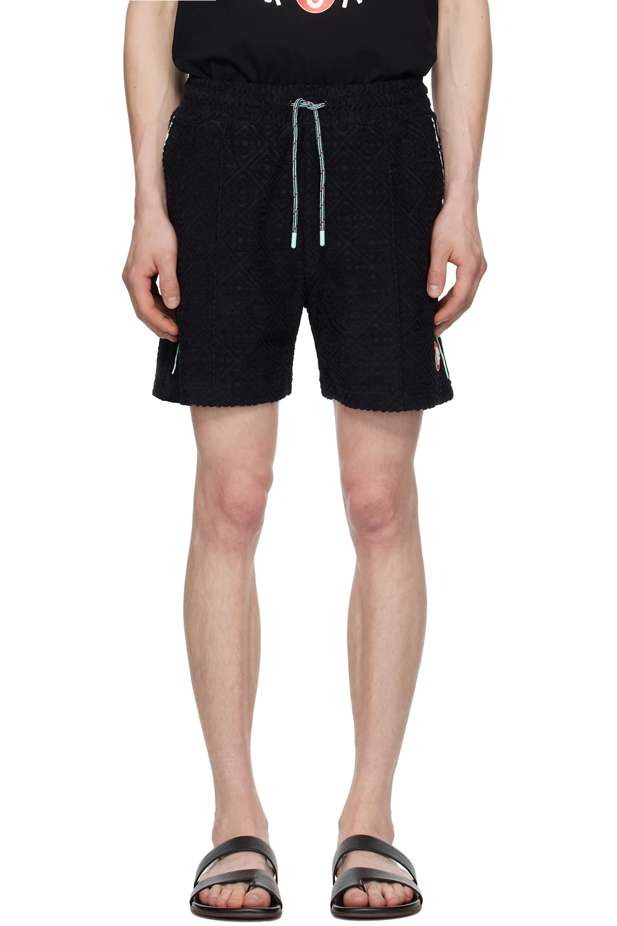 Black Monogram Jacquard Towelling Shorts