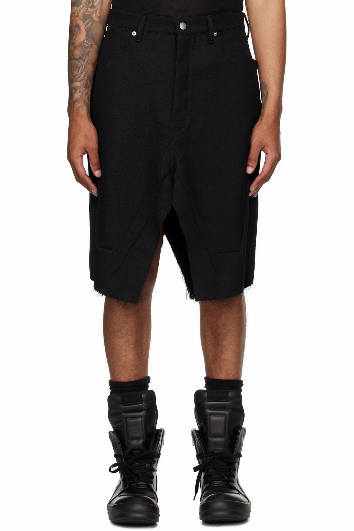 Black Concordians Slivered Midi Skirt