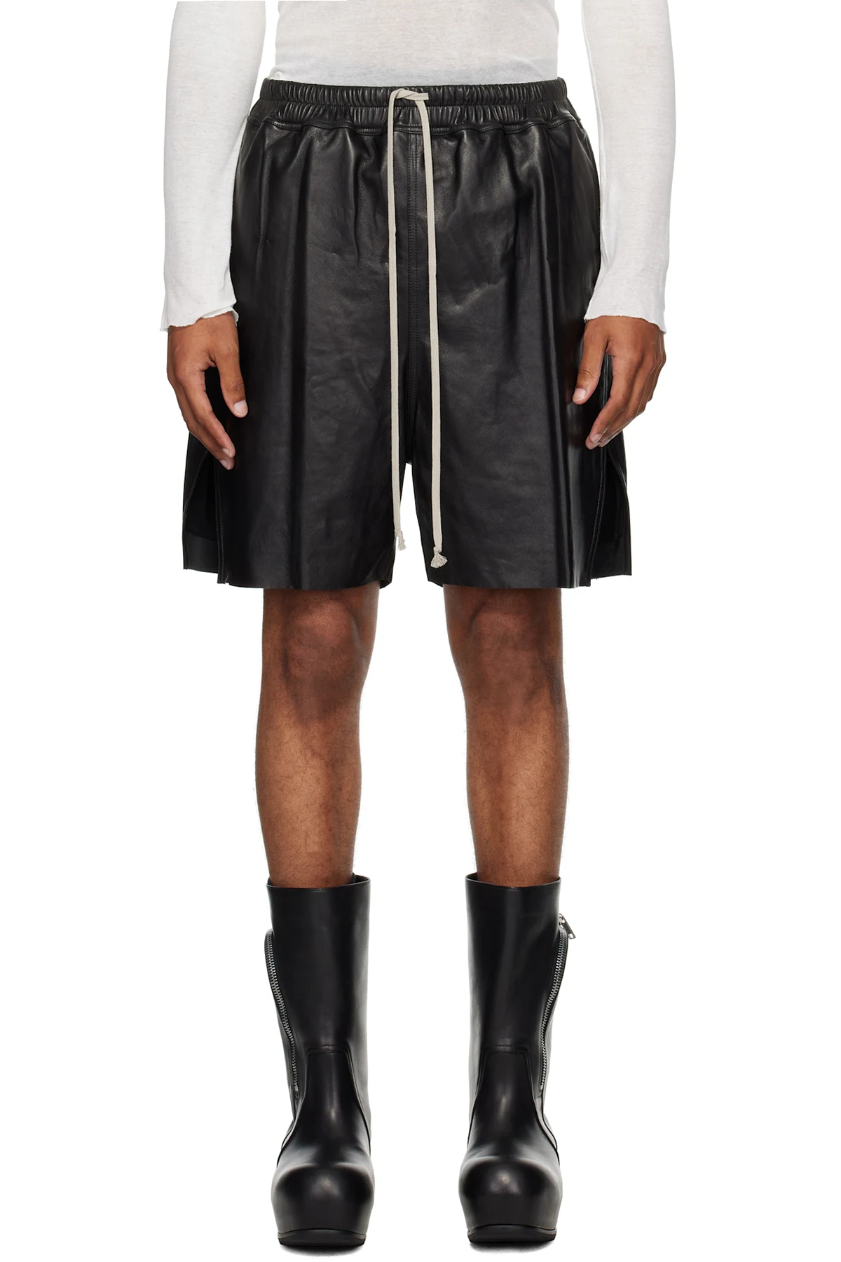 Black Concordians Boxers Leather Shorts
