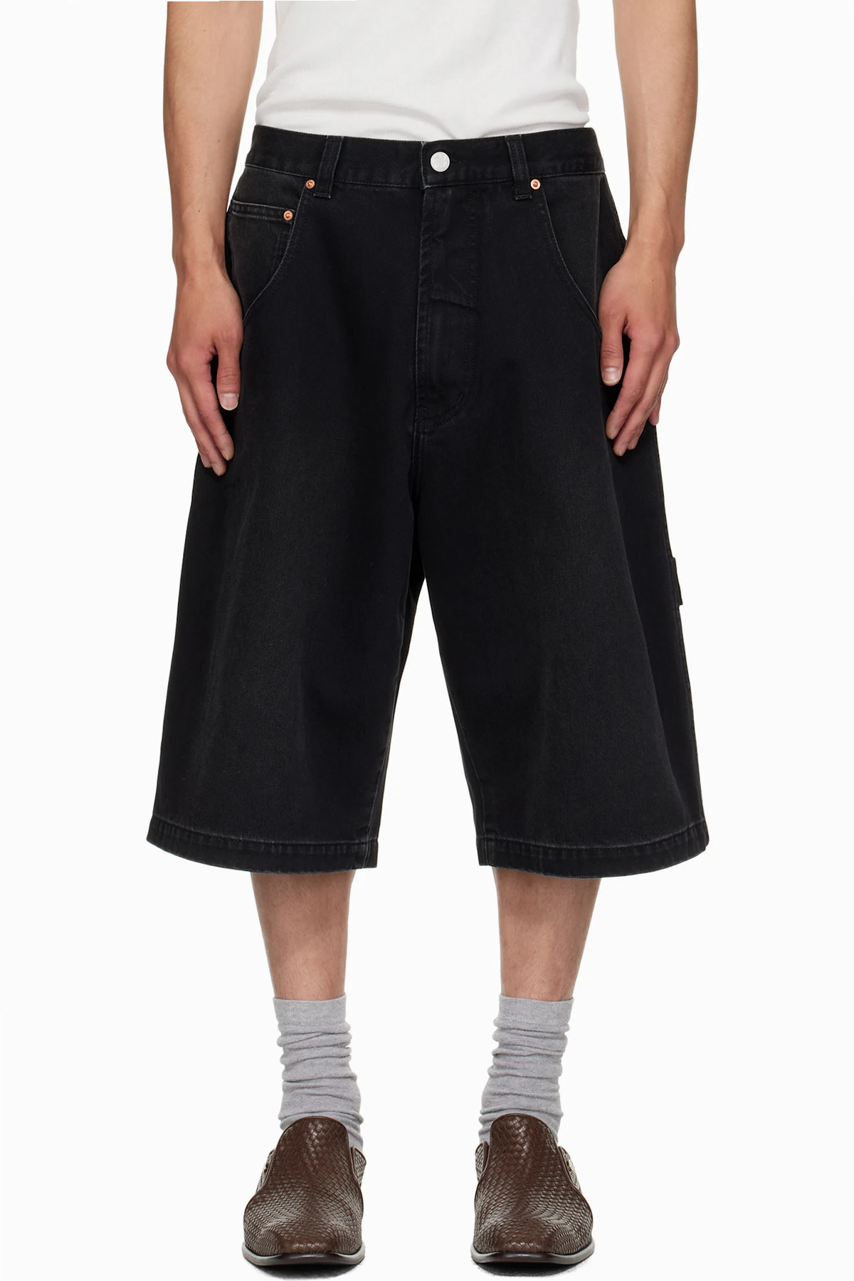 Black Hip-Hop Denim Shorts