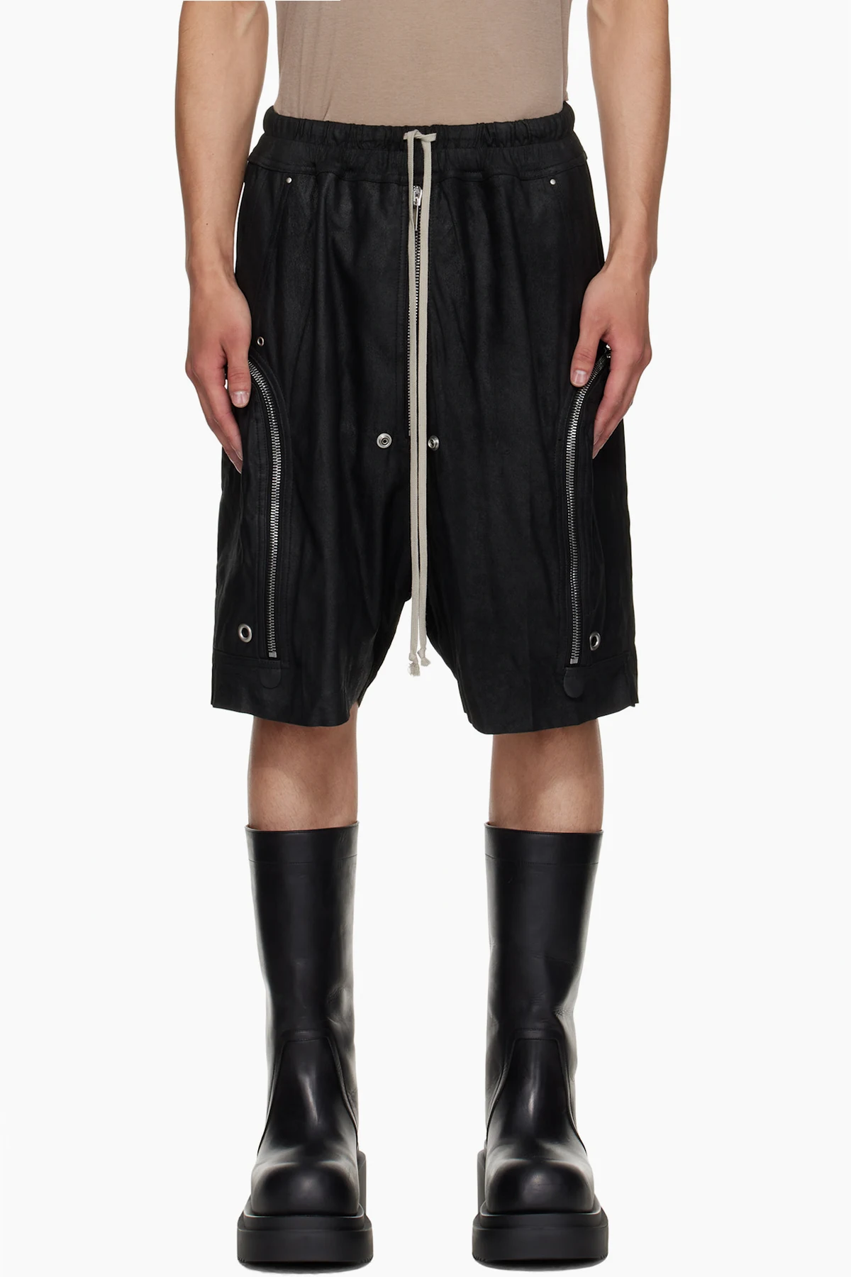 Black Concordians Bauhaus Bela Leather Shorts