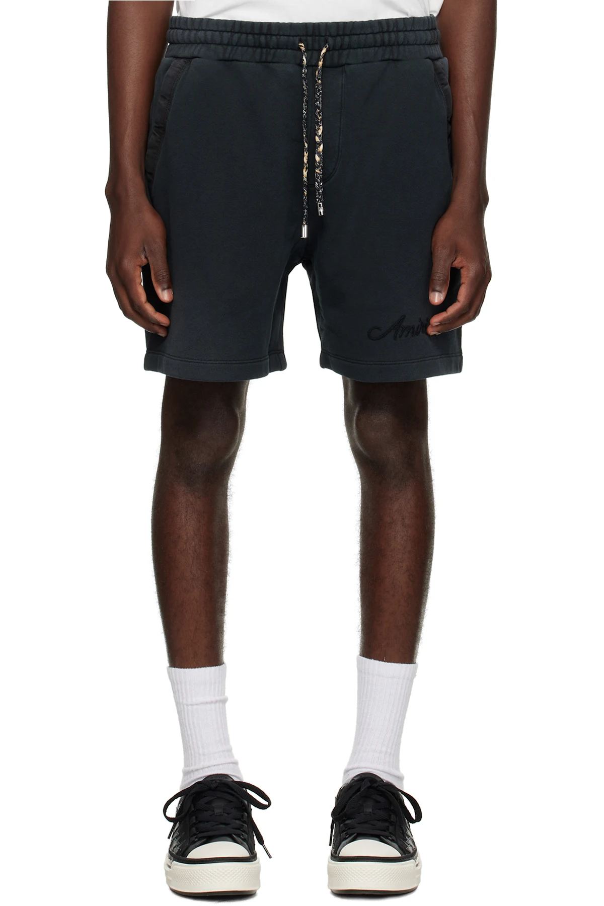 Black Bleach Bandana Shorts