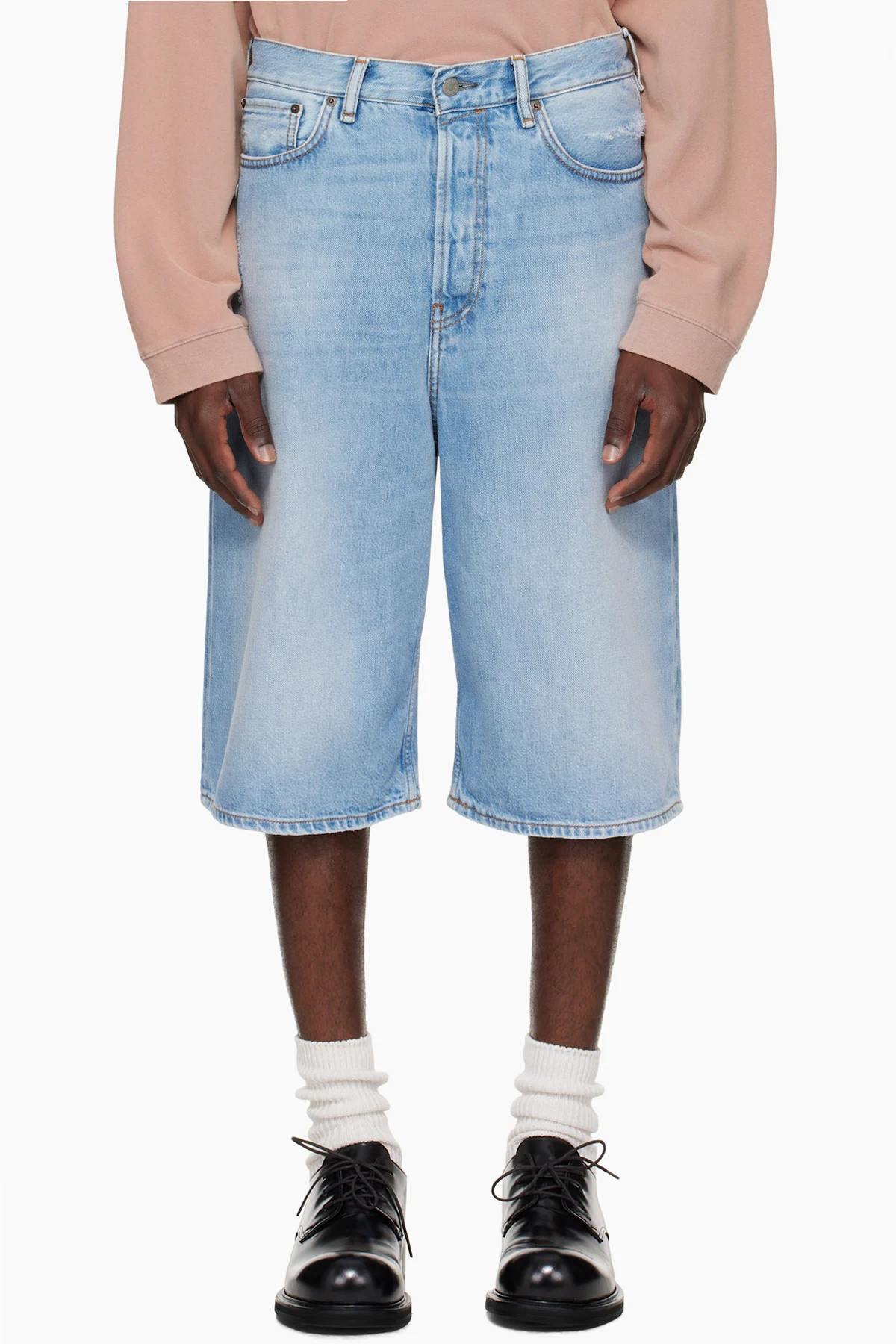 Blue Loose-Fit Denim Shorts