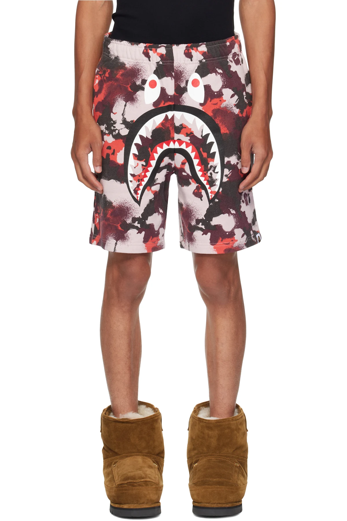 Red & Purple Map Camo Regular Fit Shark Sweat Shorts