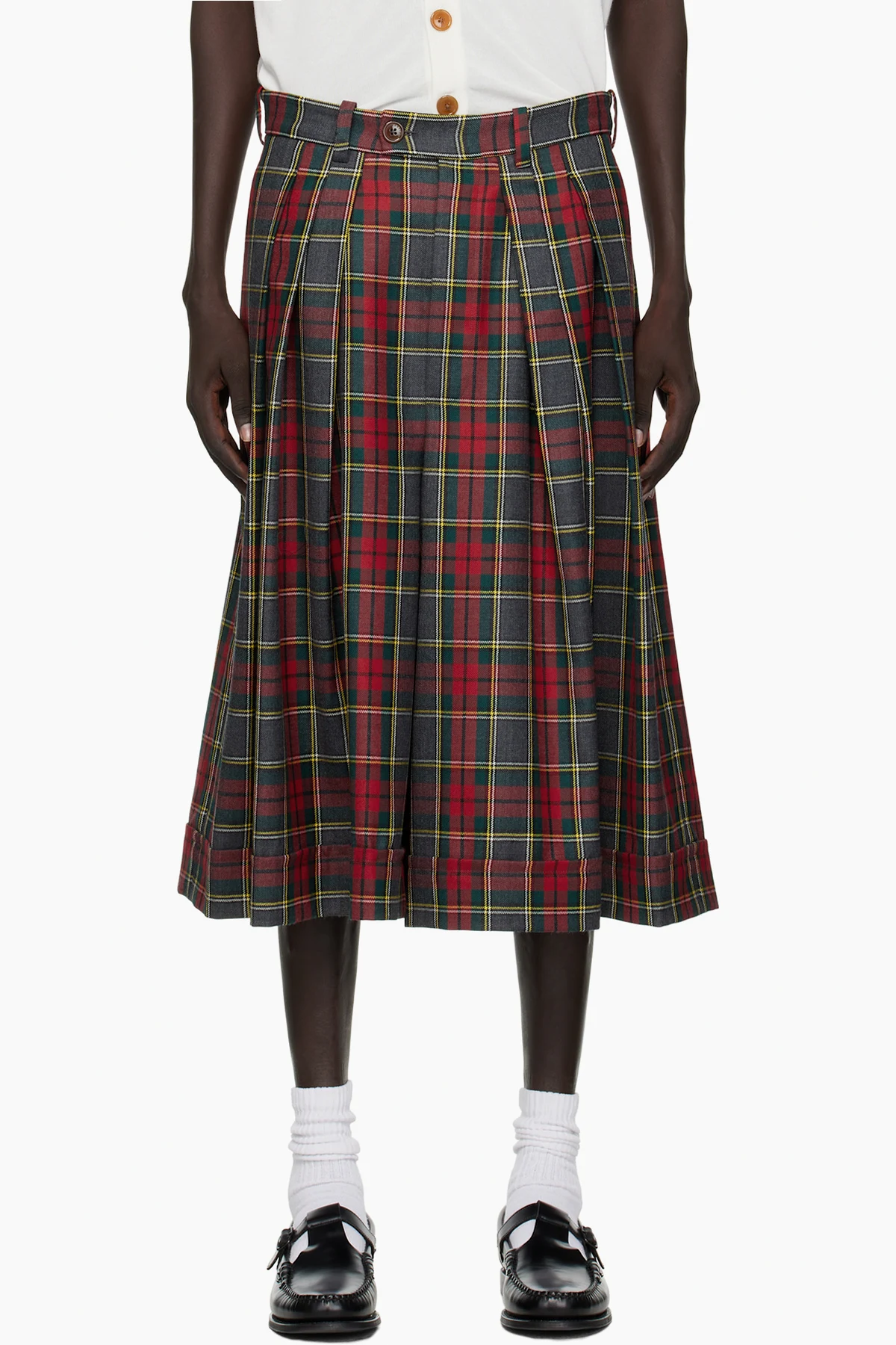Red & Green Culottes Shorts