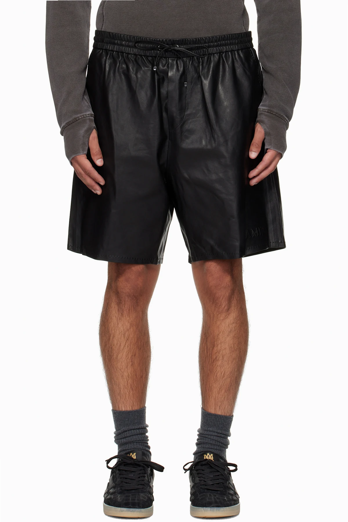 Black Lightweight Leather Shorts
