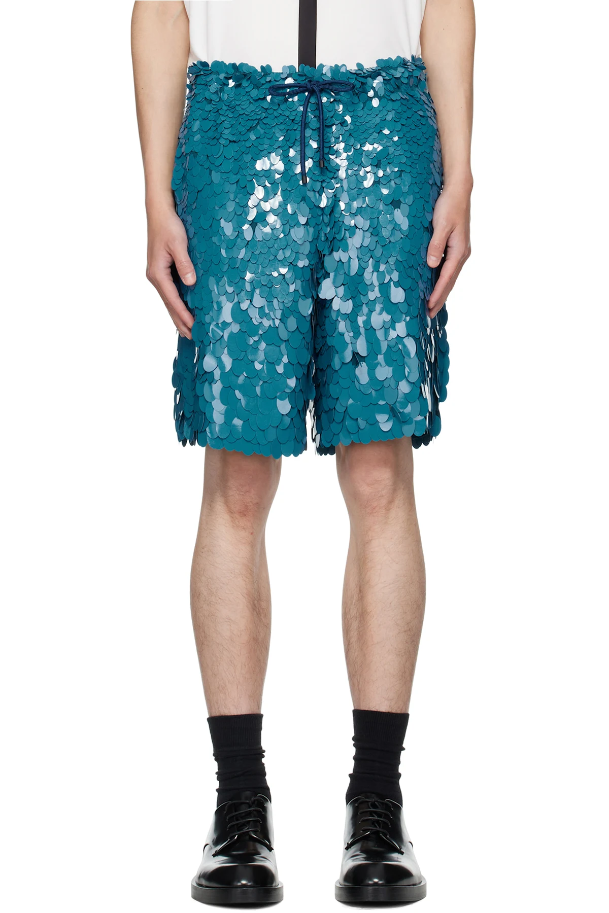 Blue Embellished Shorts