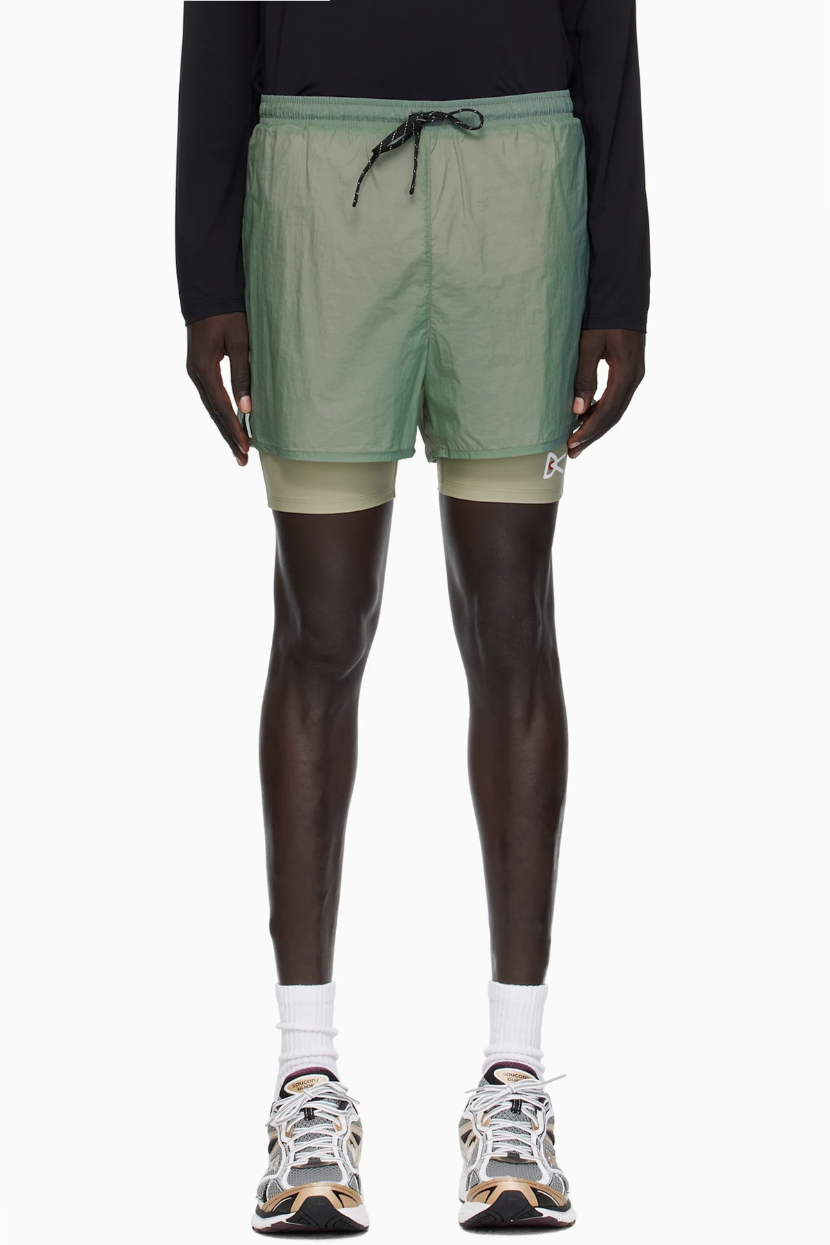 Green Ripstop Layered Trail Shorts