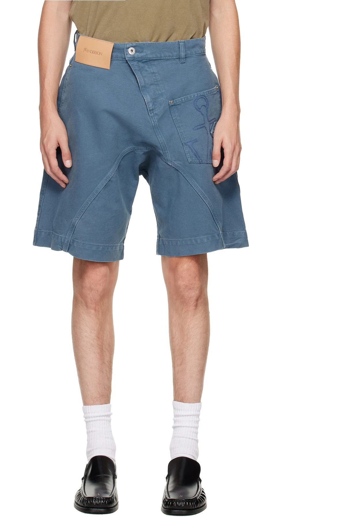 Blue Twisted Workwear Denim Shorts