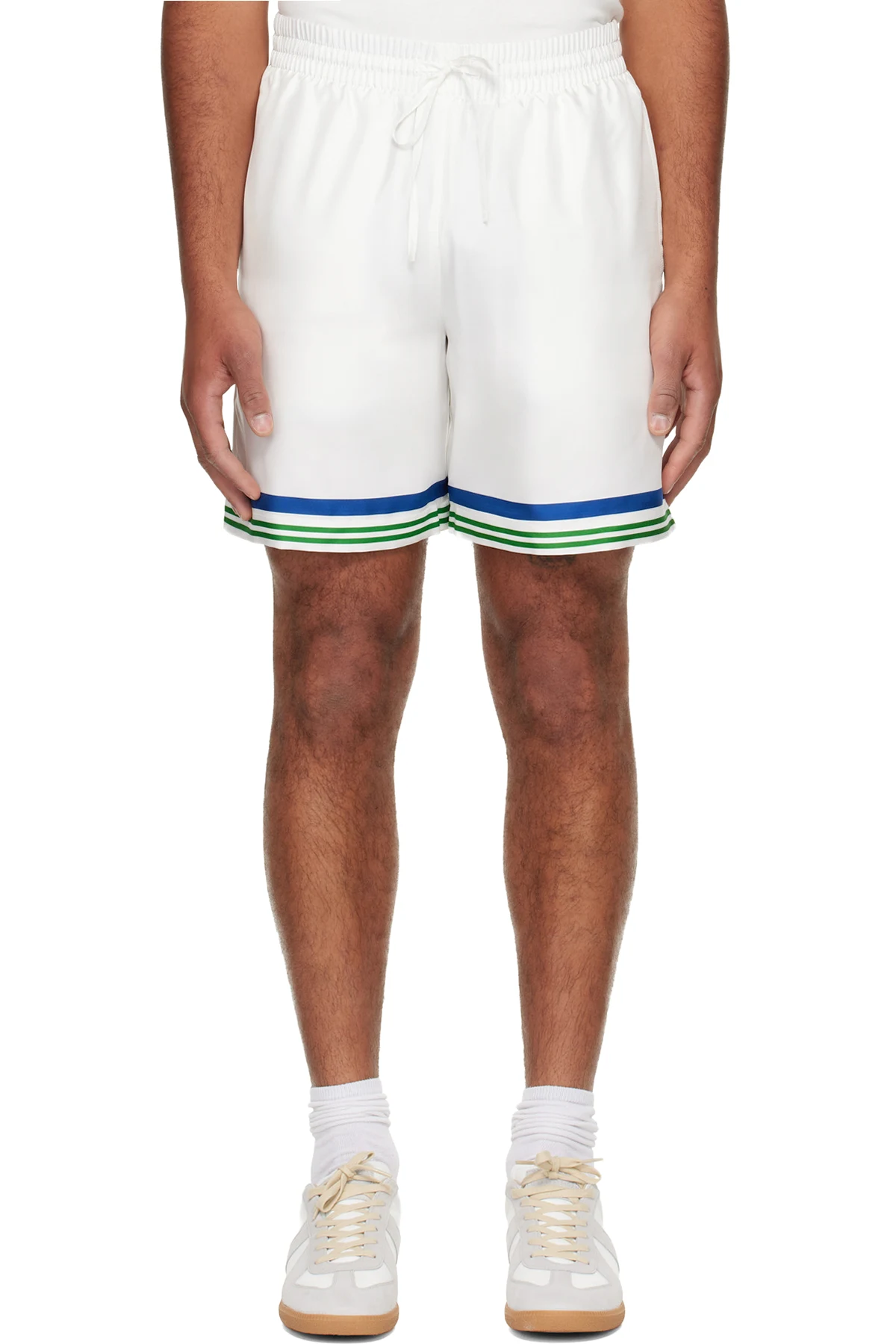 White Tennis Club Icon Silk Twill Shorts