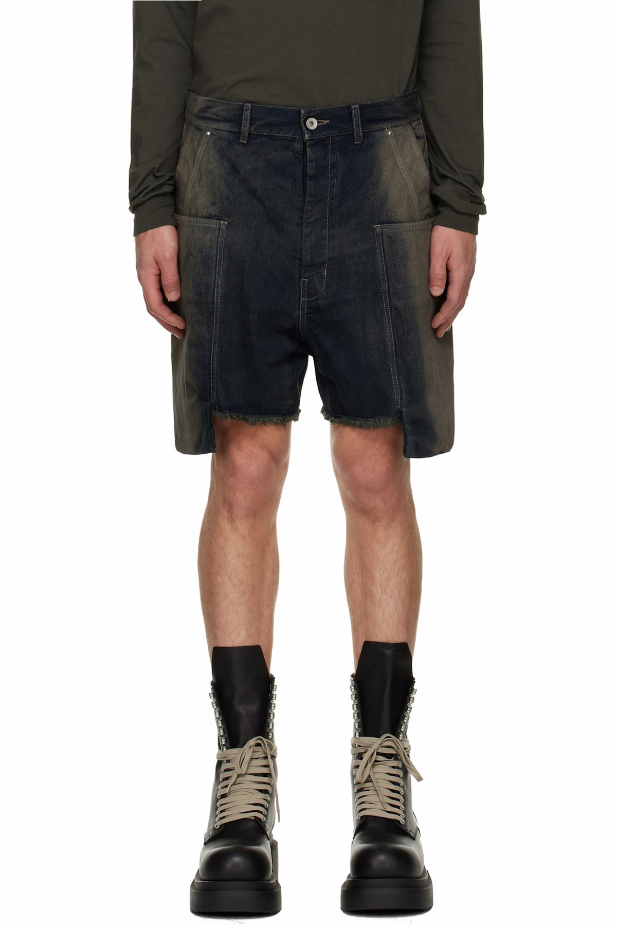 Gray Concordians Stefan Denim Cargo Shorts