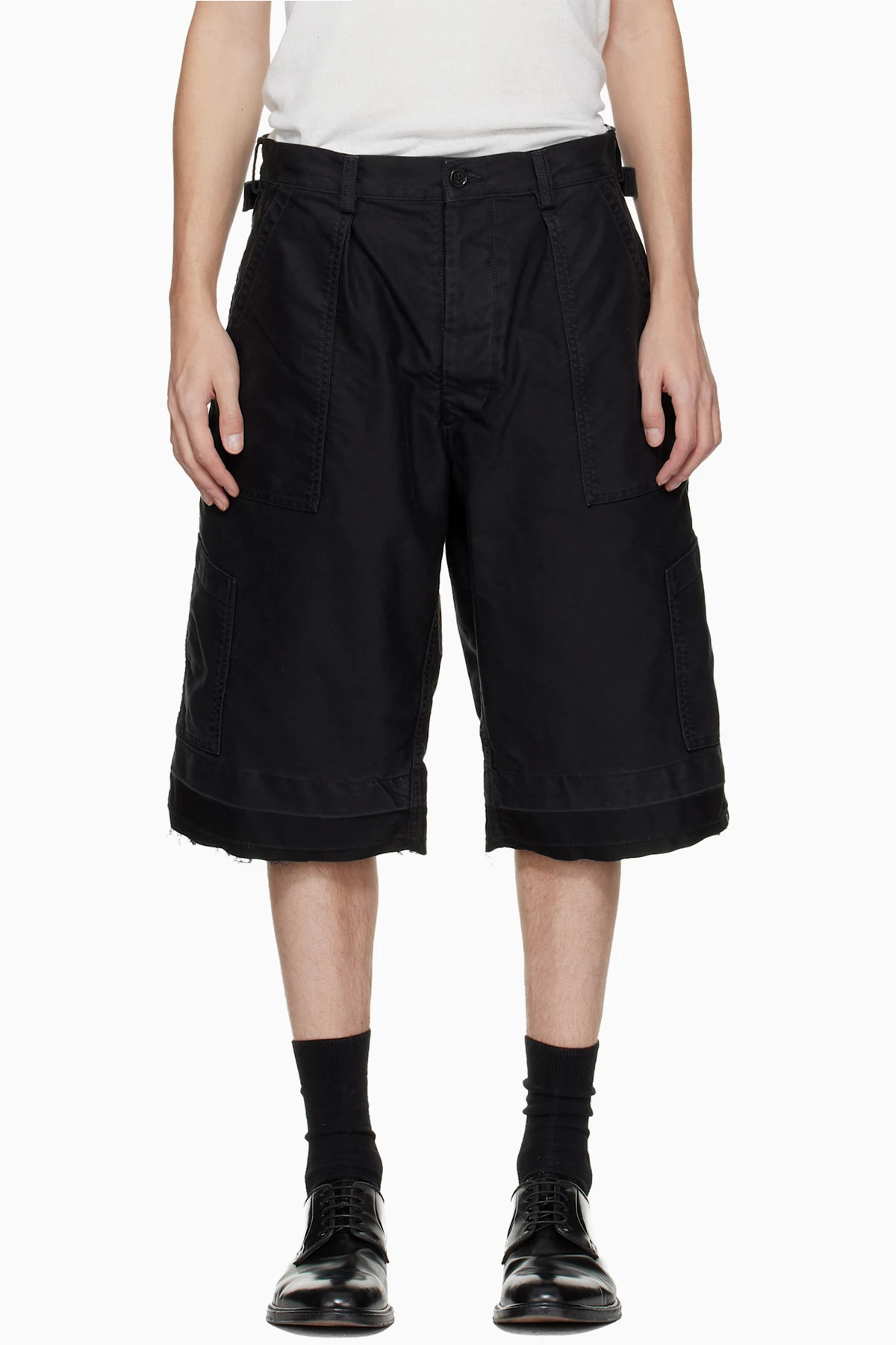 Black Cotton Shorts