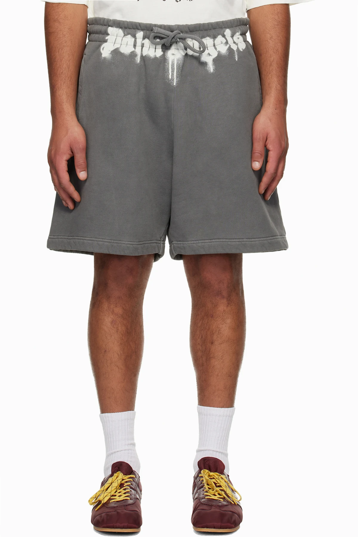 Gray Waist Logo Sweat Shorts
