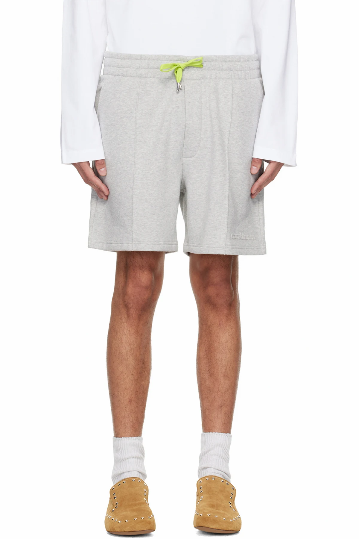 Gray Cashmere Blend Sweat Shorts