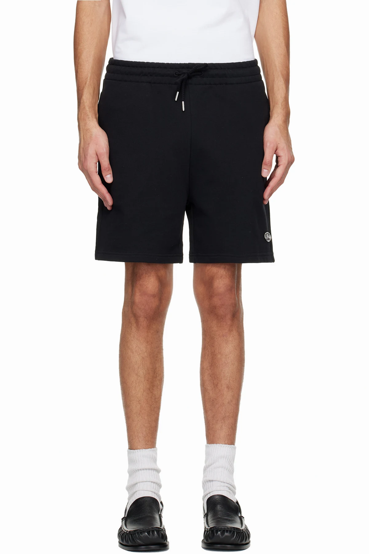 Black Warped Logo Sweat Shorts