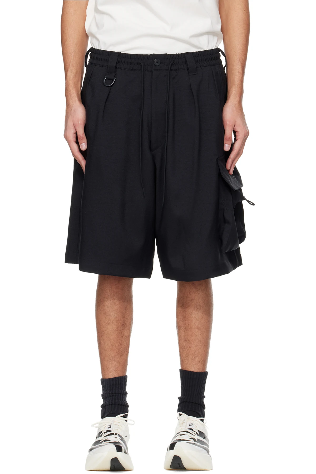Black Sport Uniform Cargo Shorts