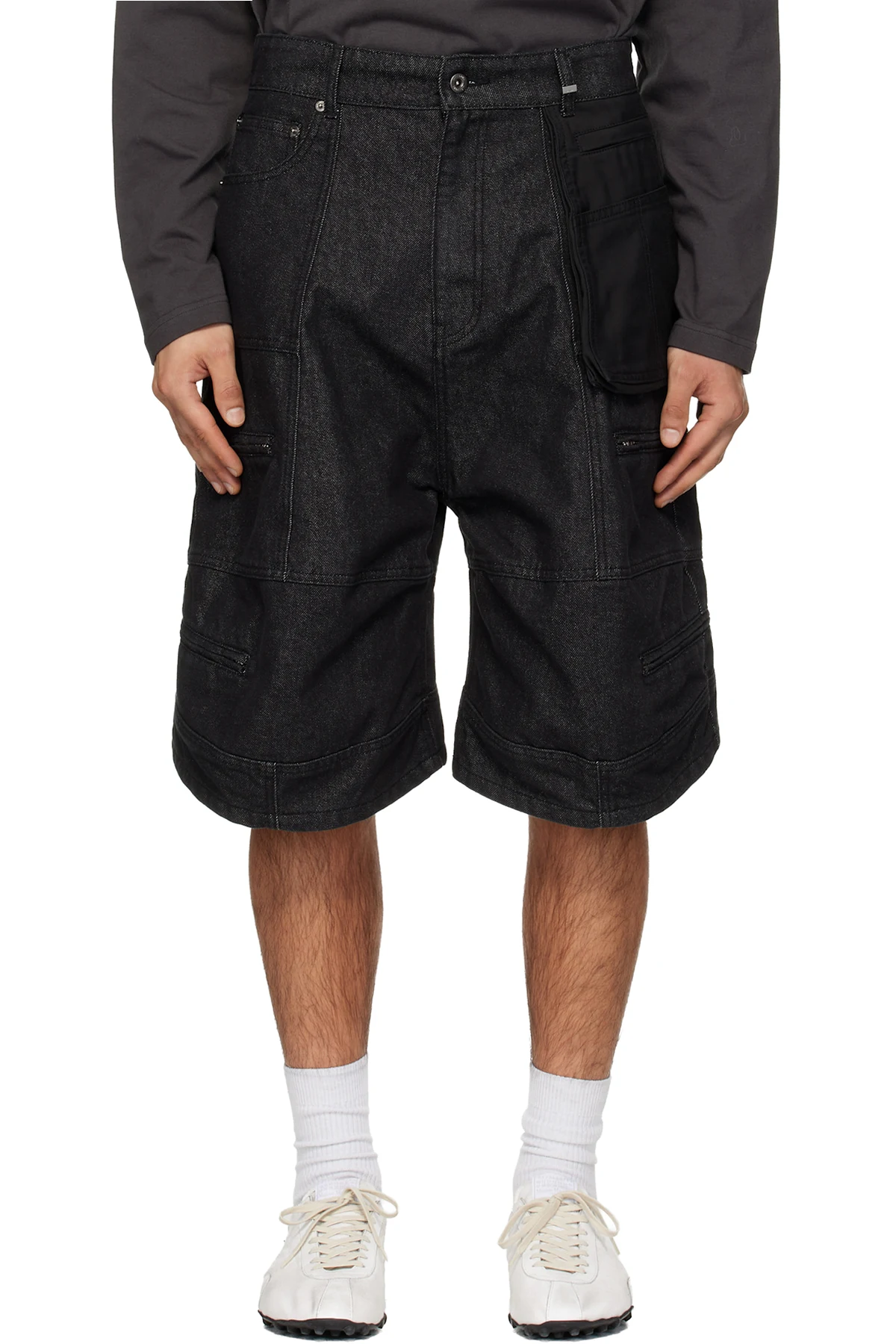 Black Carpenter Denim Shorts