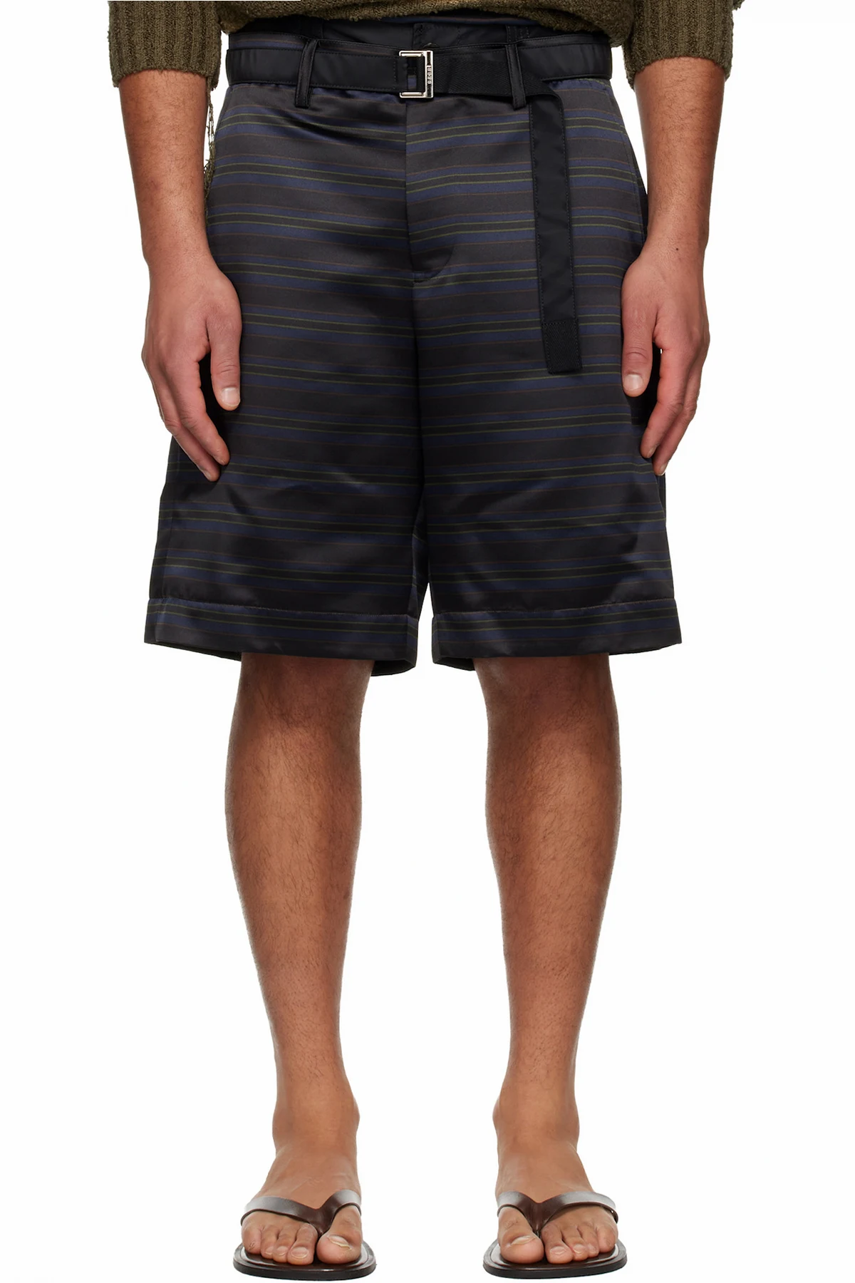 Navy Horizontal Stripe Shorts