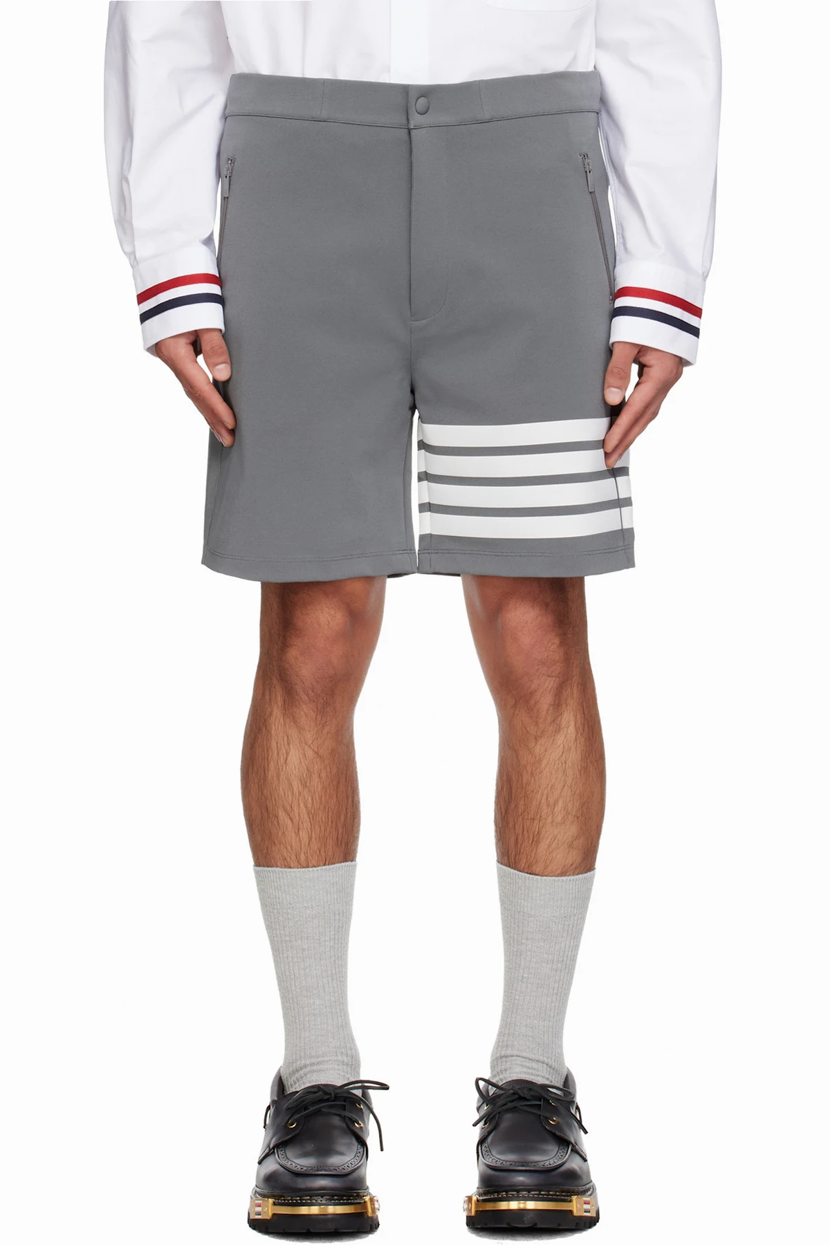 Gray 4-Bar Tech Shorts