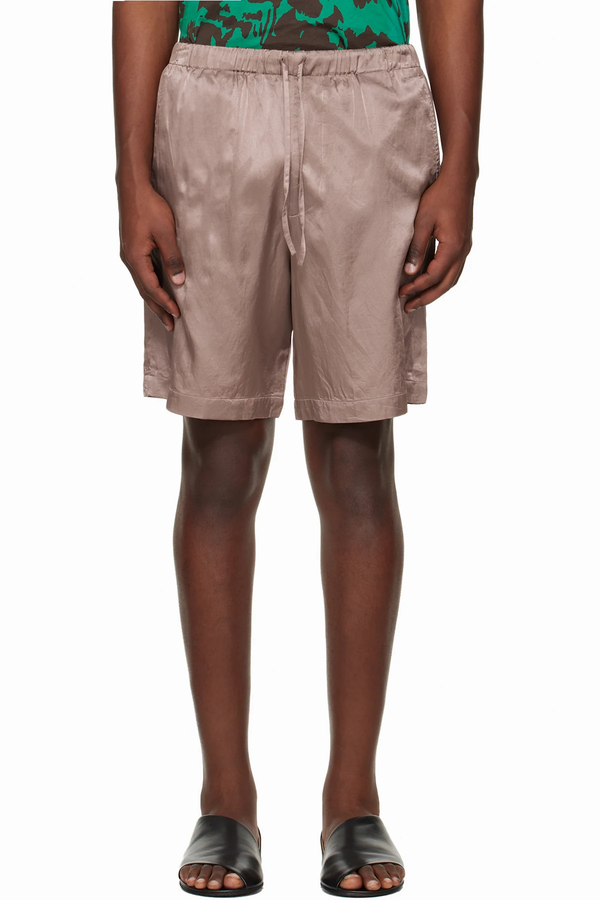 Taupe Viscose Cotton Shorts