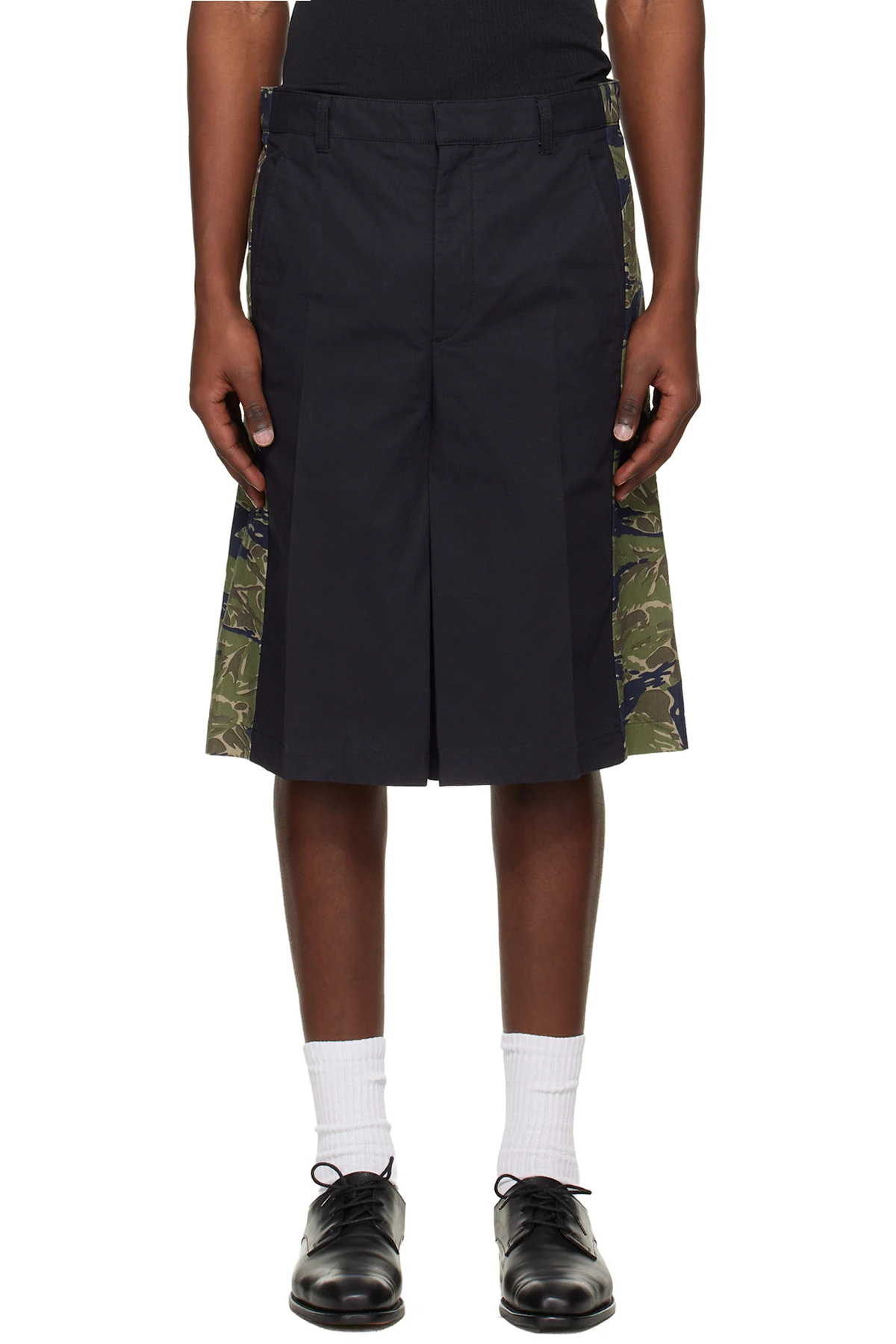 Navy & Green Camouflage Shorts