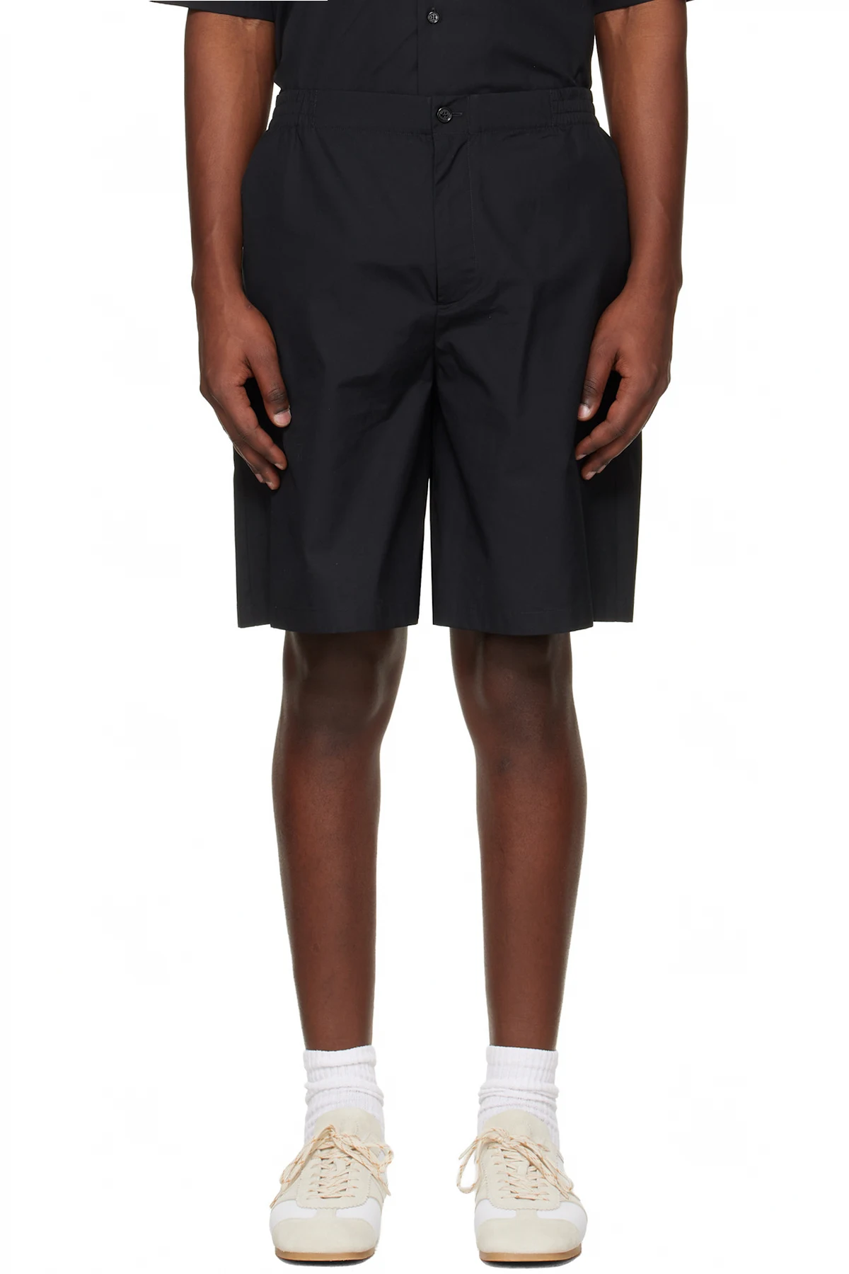 Black Tape Logo Poplin Bowling Shorts