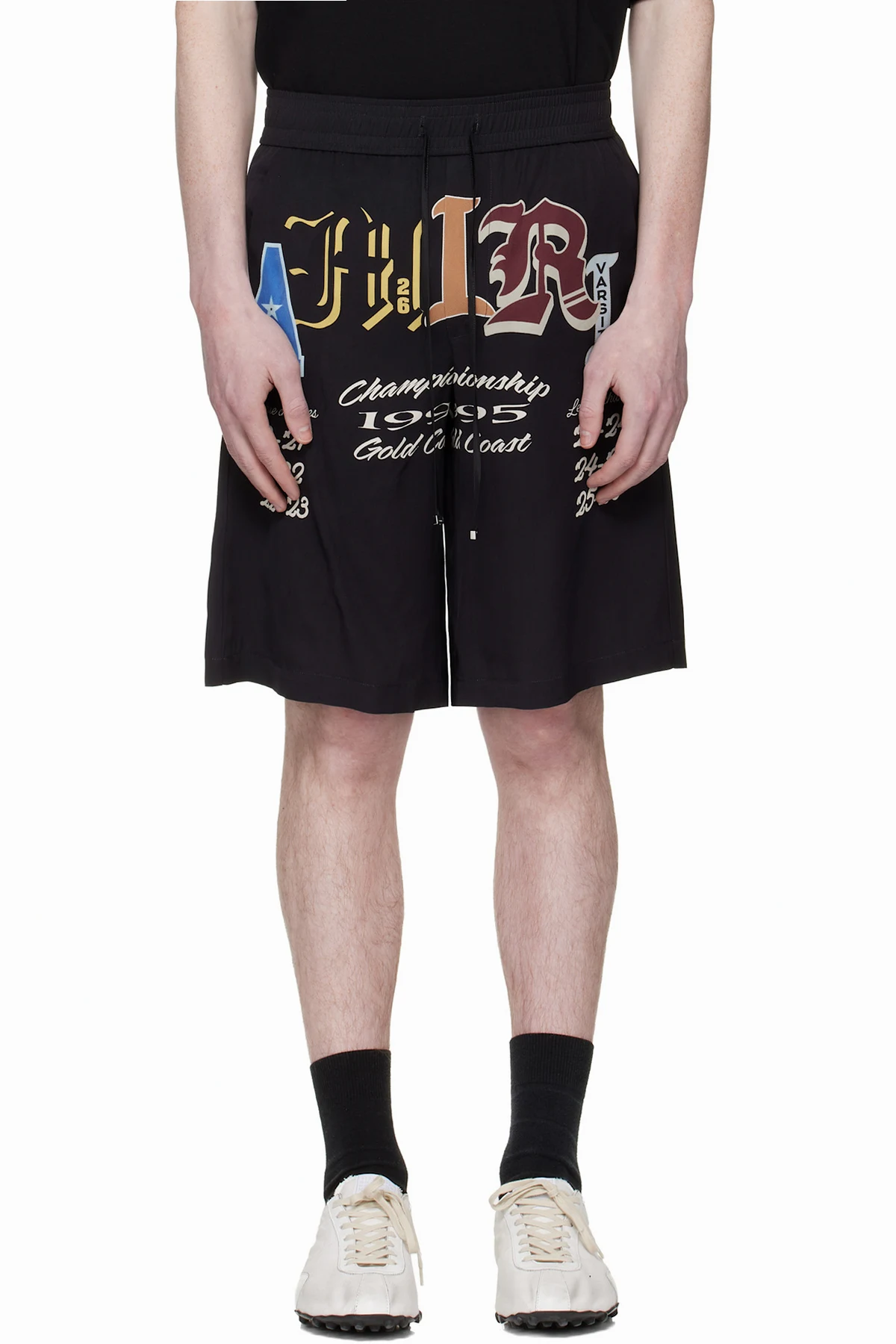 Black Varsity Patch Shorts