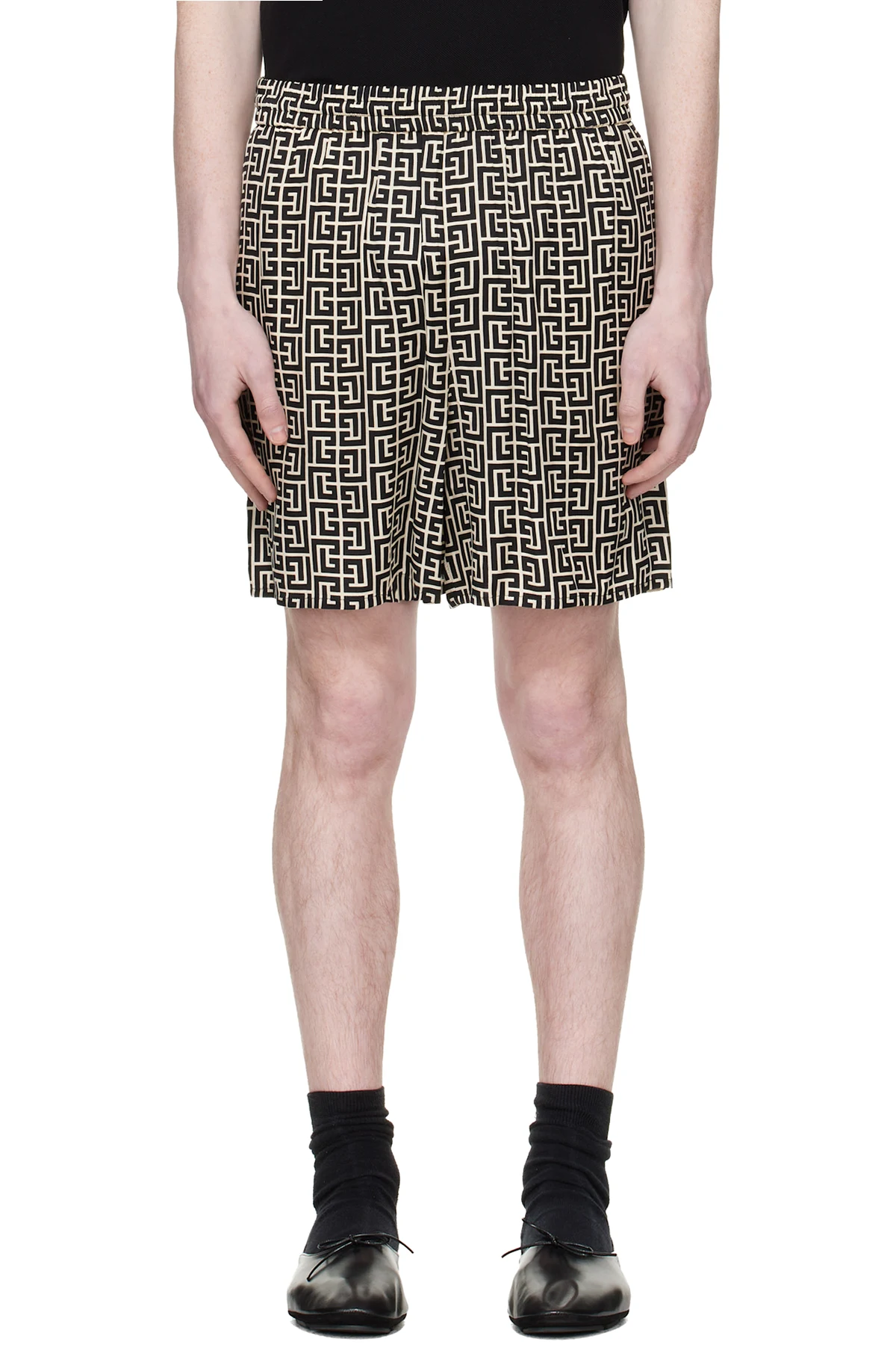 Black & White Monogram Pyjama Shorts