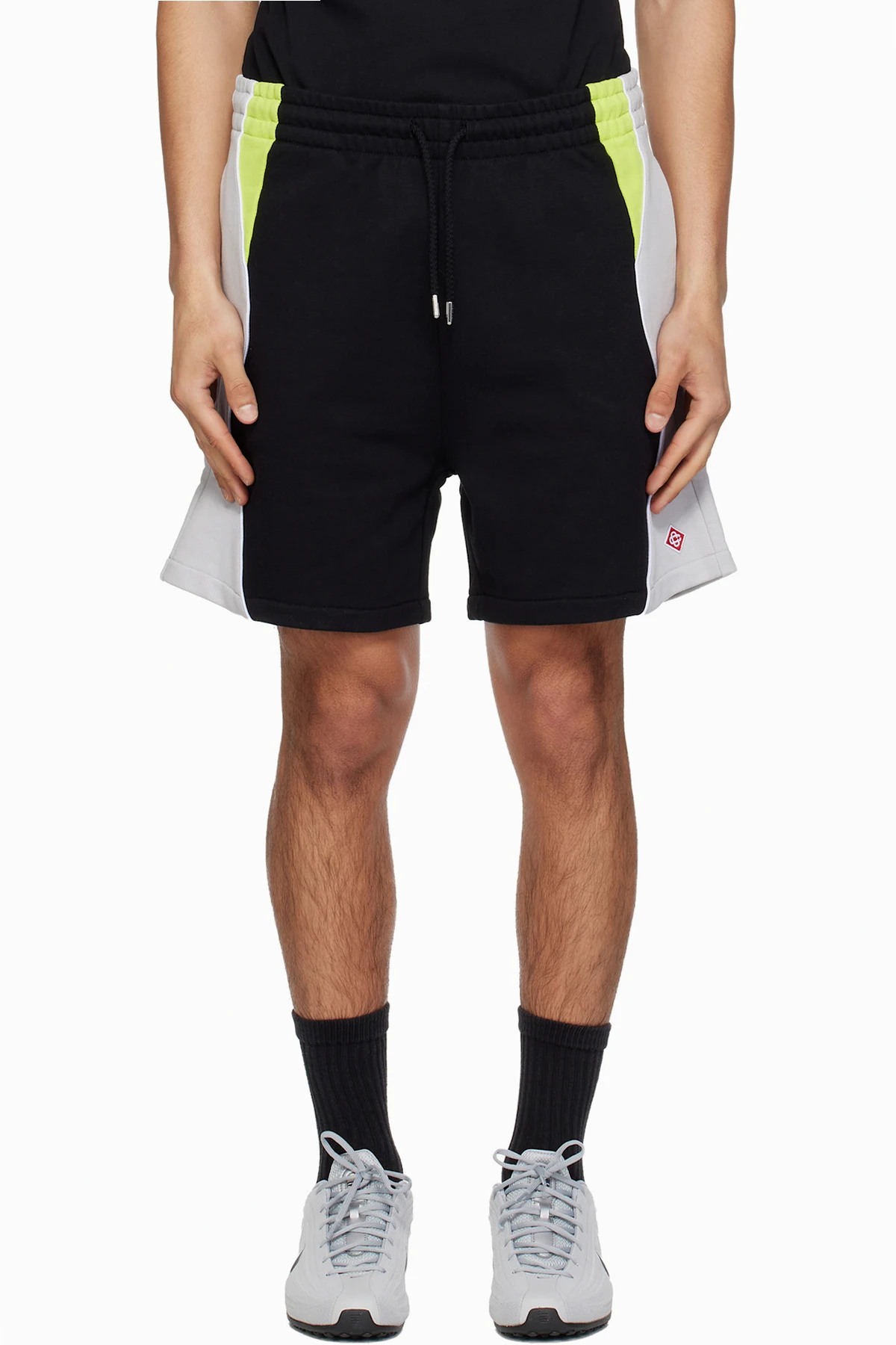 Black & Gray Colourblock Sweat Shorts