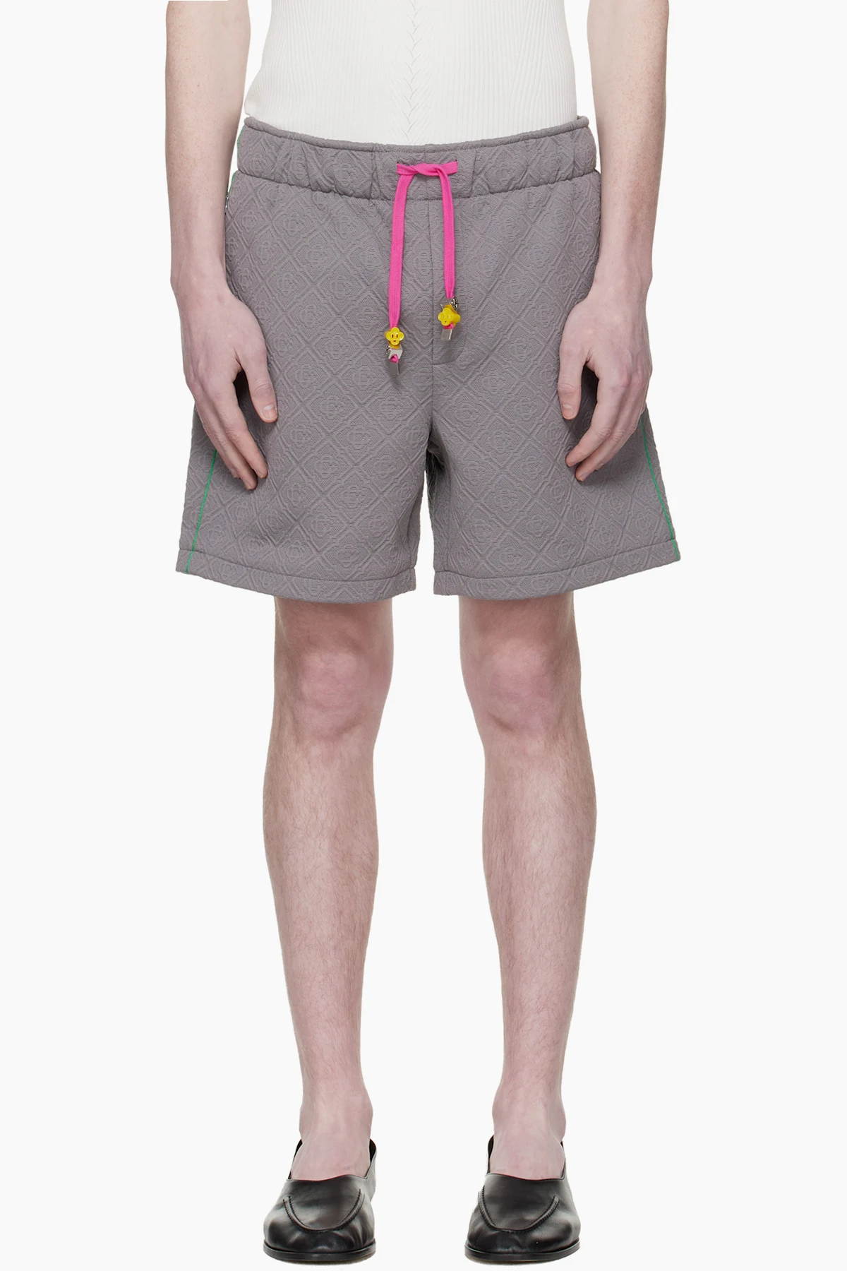 Gray Jacquard Shorts